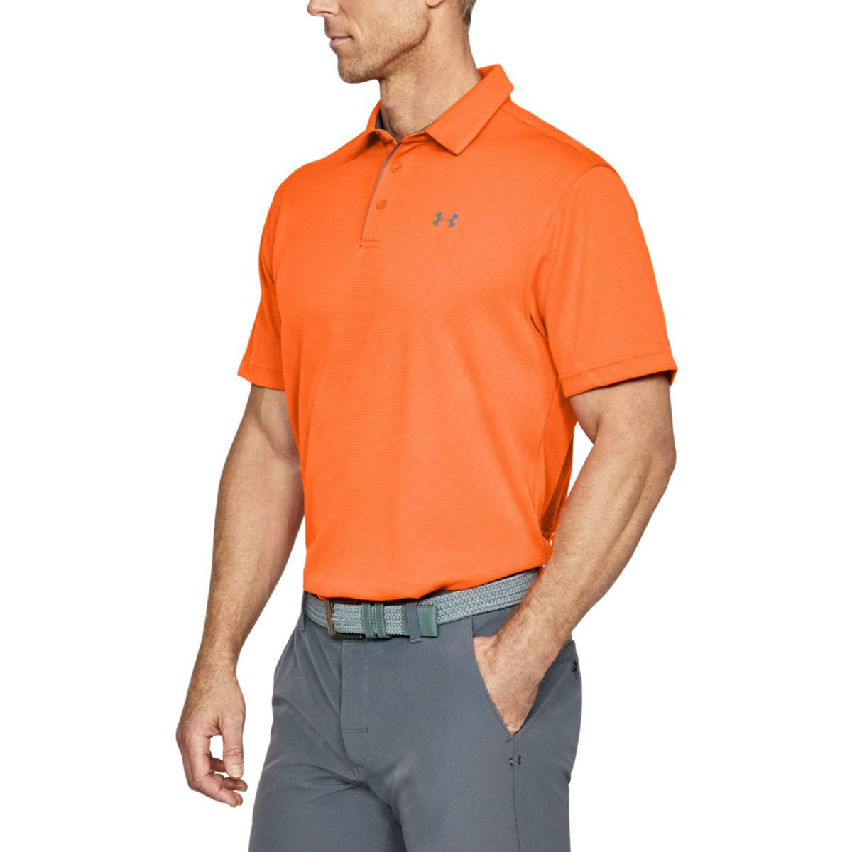 Under Armour Mens Golf Tech Wicking Textured Soft Light Polo Shirt - Picture 93 of 116