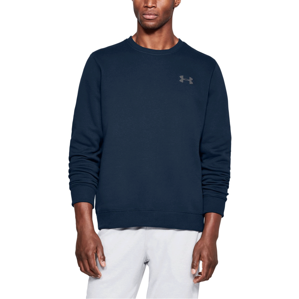 Under Armour Mens Rival Solid Crew Neck Sweater Jumper Pullover 58 OFF