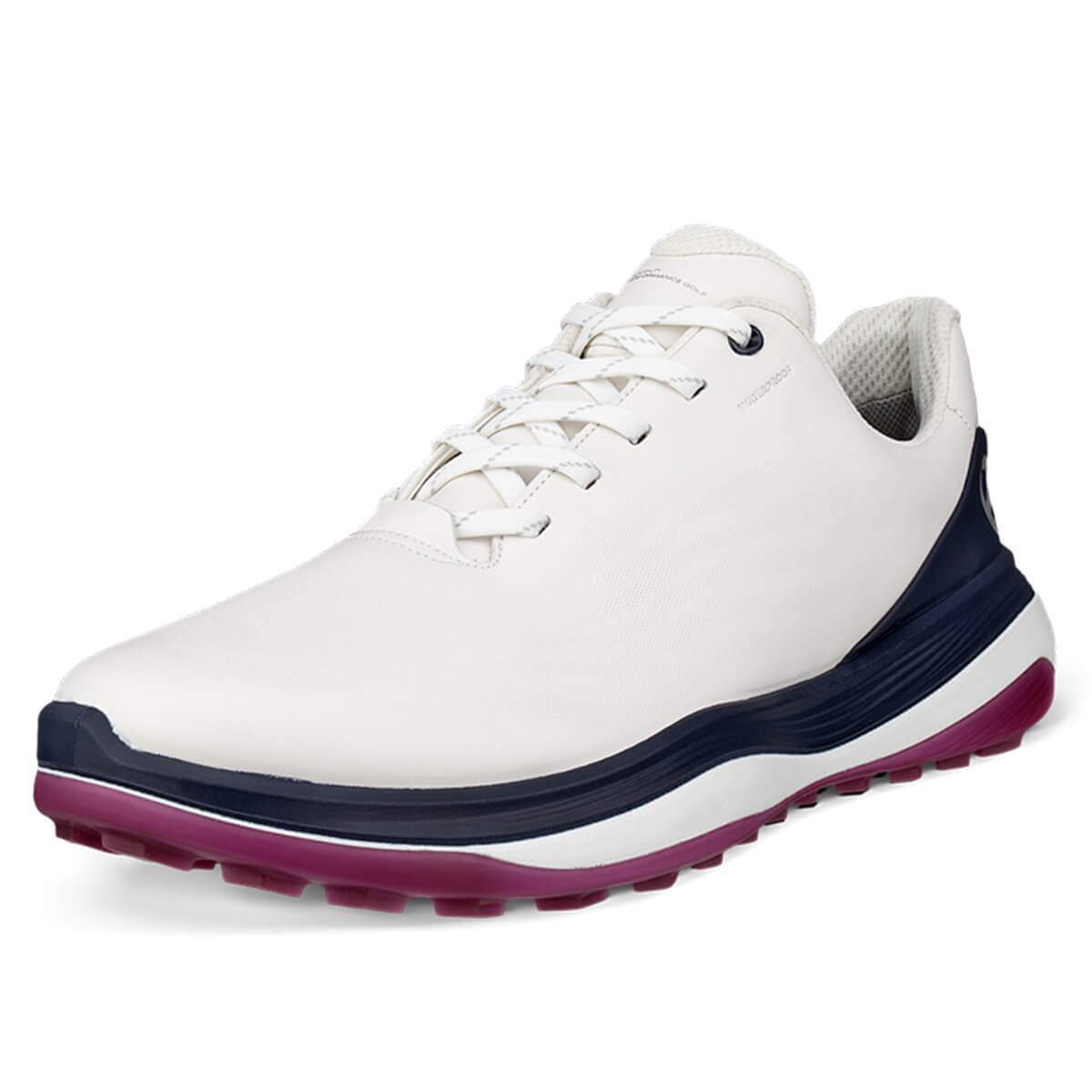 Ecco Mens LT1 Lace Up Waterproof Spikeless Full Grain Leather Golf Shoes