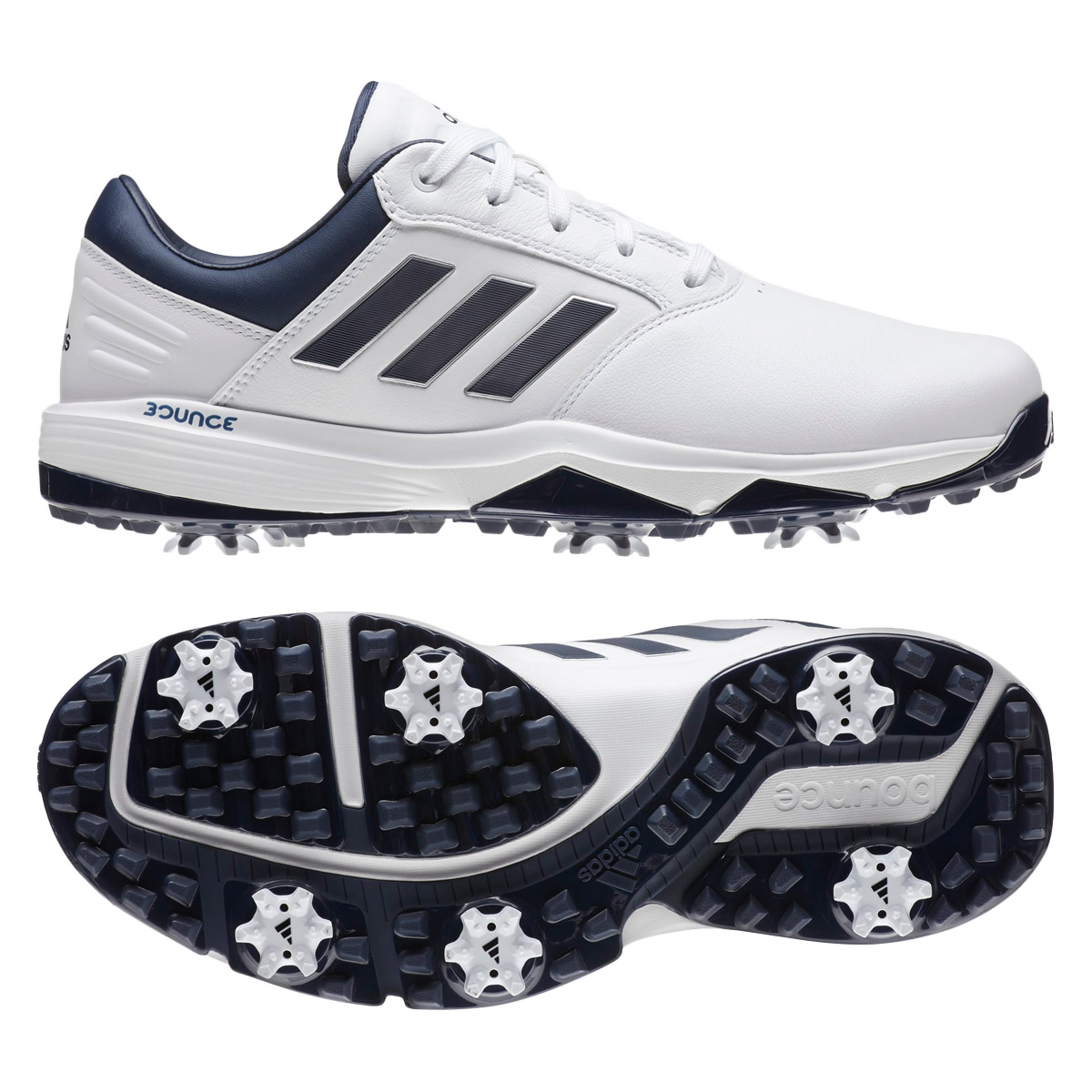 adidas Golf Mens 360 Bounce II Spiked Leather Lace Up