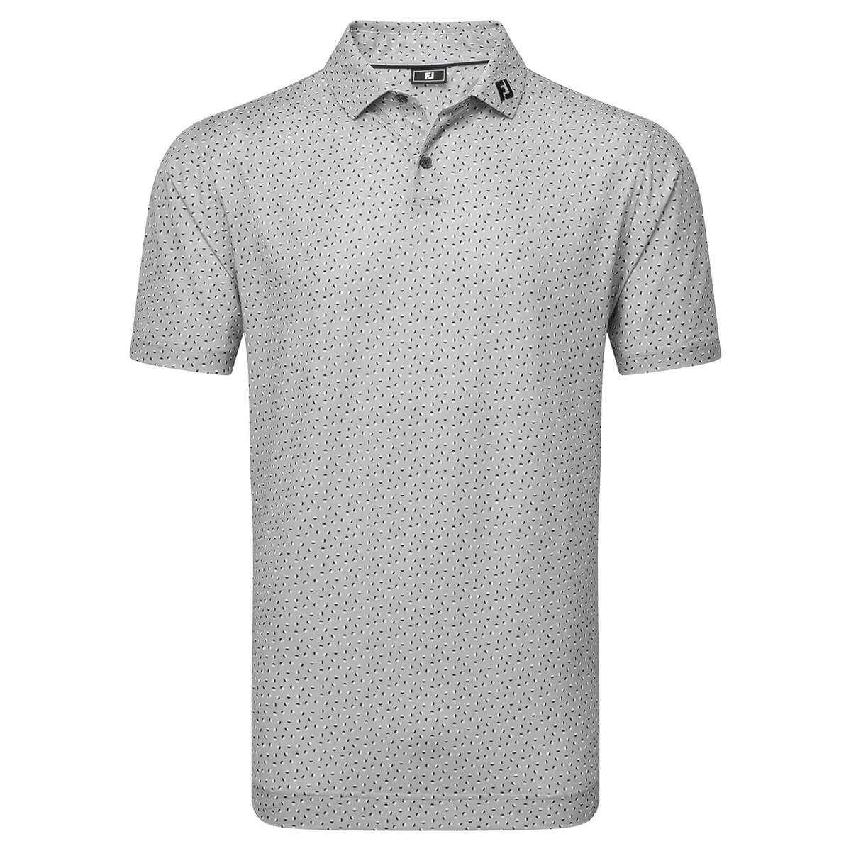 Footjoy Mens Bounce Print Pique ProDry Moisture Wicking Golf Polo Shirt