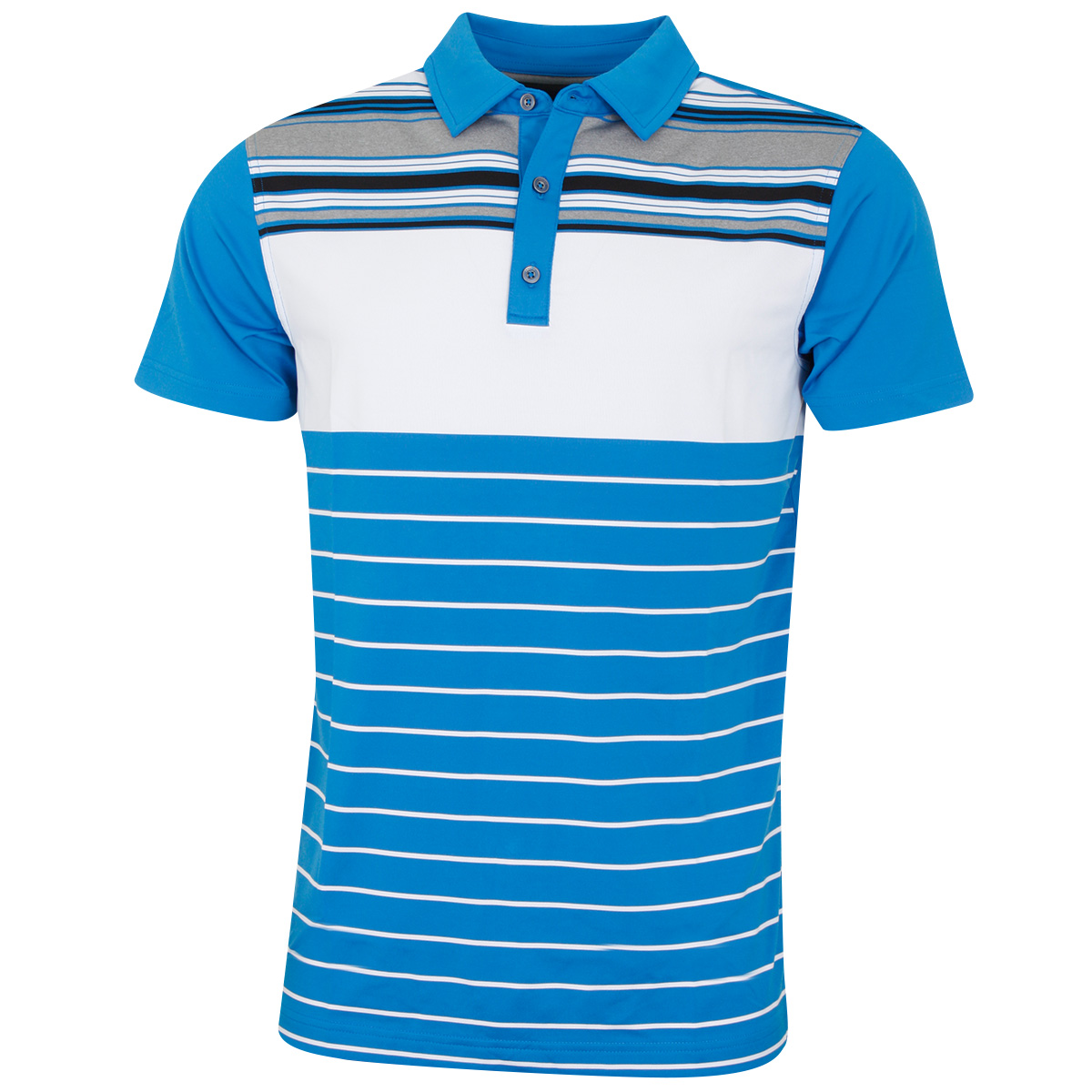 Bobby Jones Mens Rule 18 Tech Cove Stripe Tailored Golf Polo Shirt 69% OFF RRP