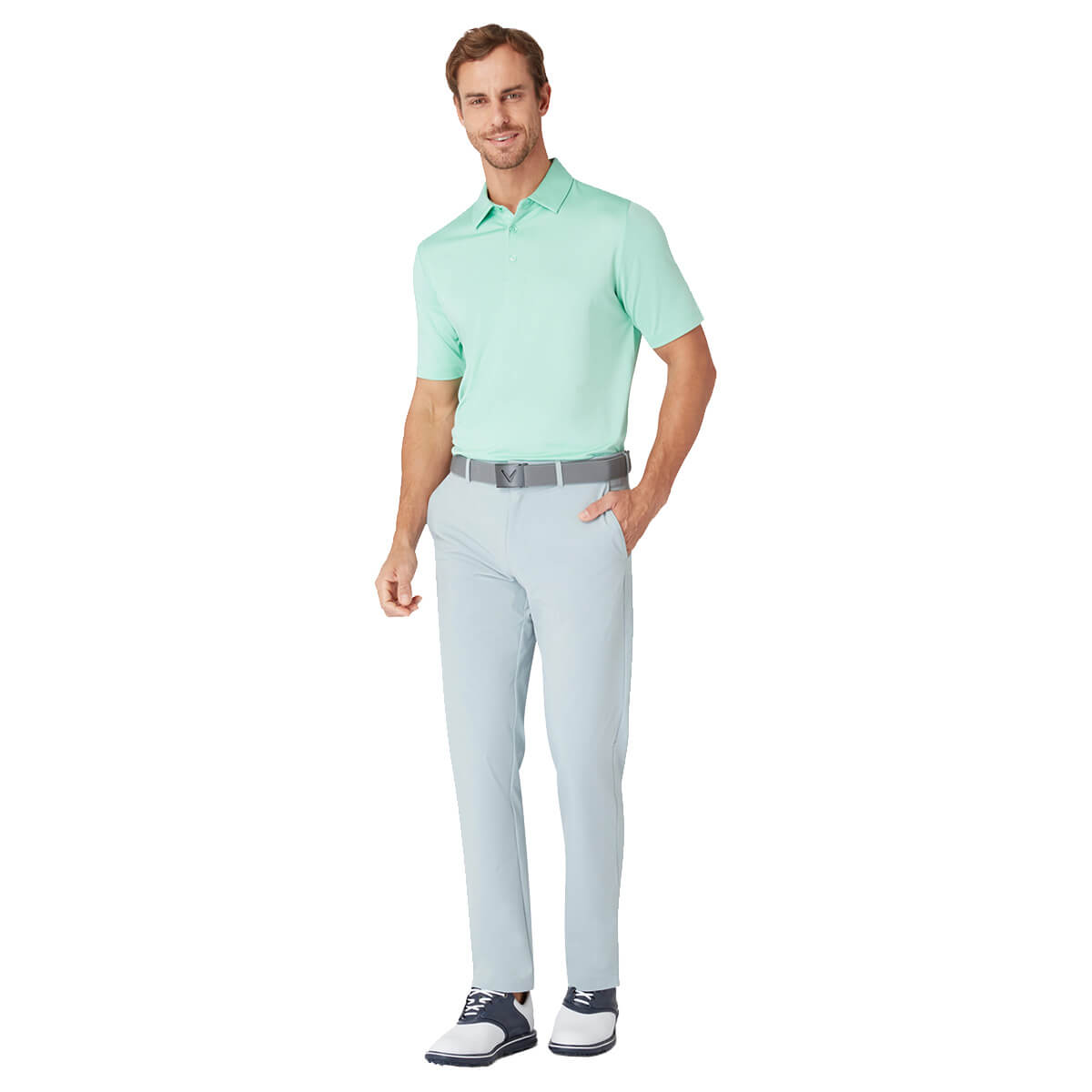 Callaway Golf Mens 2025 SwingTech Solid Stretch Moisture Wicking Polo Shirt - Picture 41 of 53