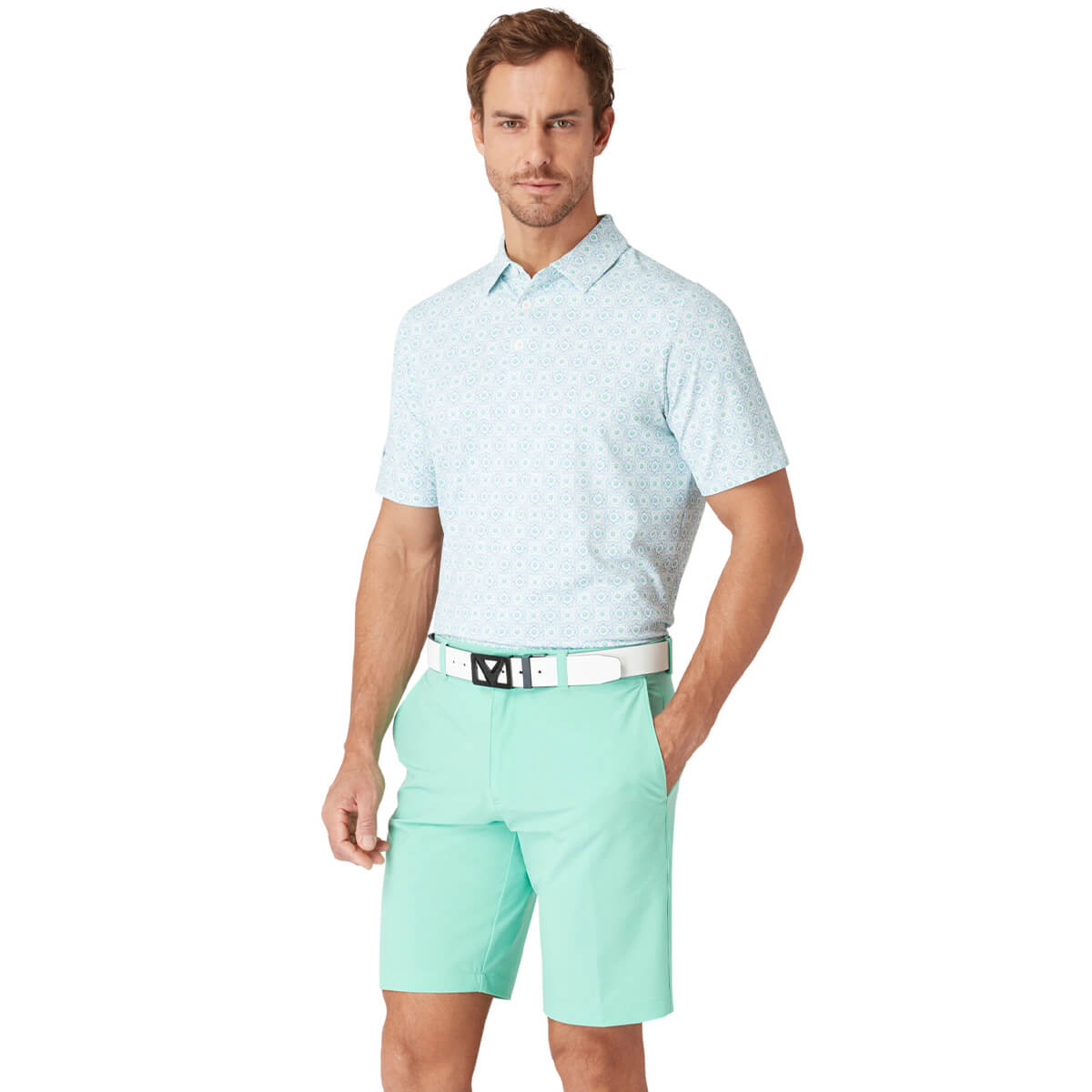 Callaway Golf Mens Golf Foulard Printed Wicking Polo Shirt 33% OFF RRP - Picture 4 of 19