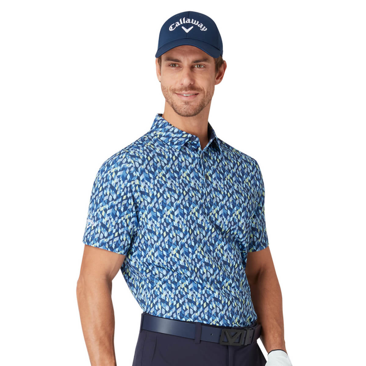 Callaway Golf Mens 2025 Kaleidoscope Chev Wicking Golf Polo Shirt 32% OFF RRP - Picture 8 of 9