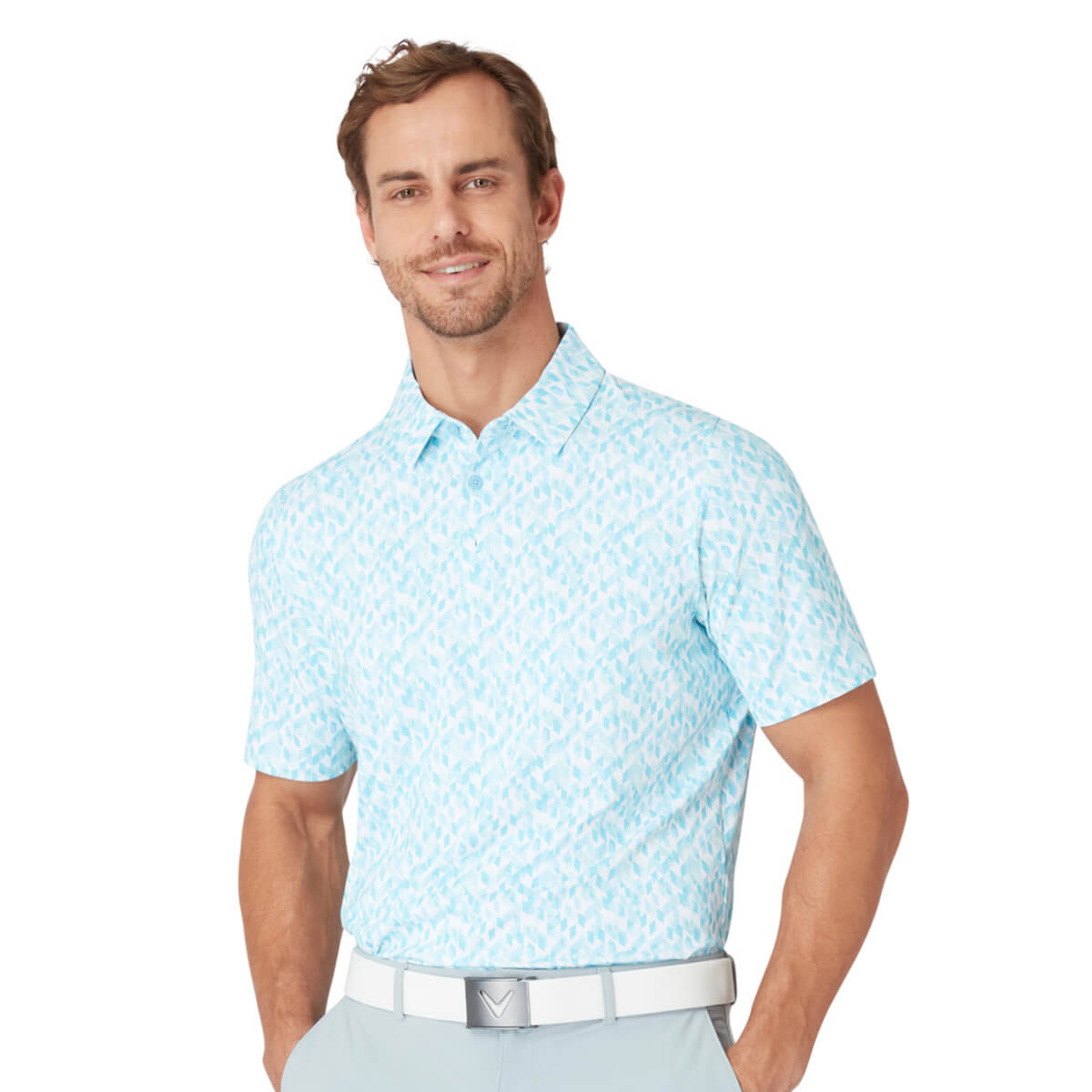 Callaway Golf Mens 2025 Kaleidoscope Chev Wicking Golf Polo Shirt 32% OFF RRP - Picture 4 of 9