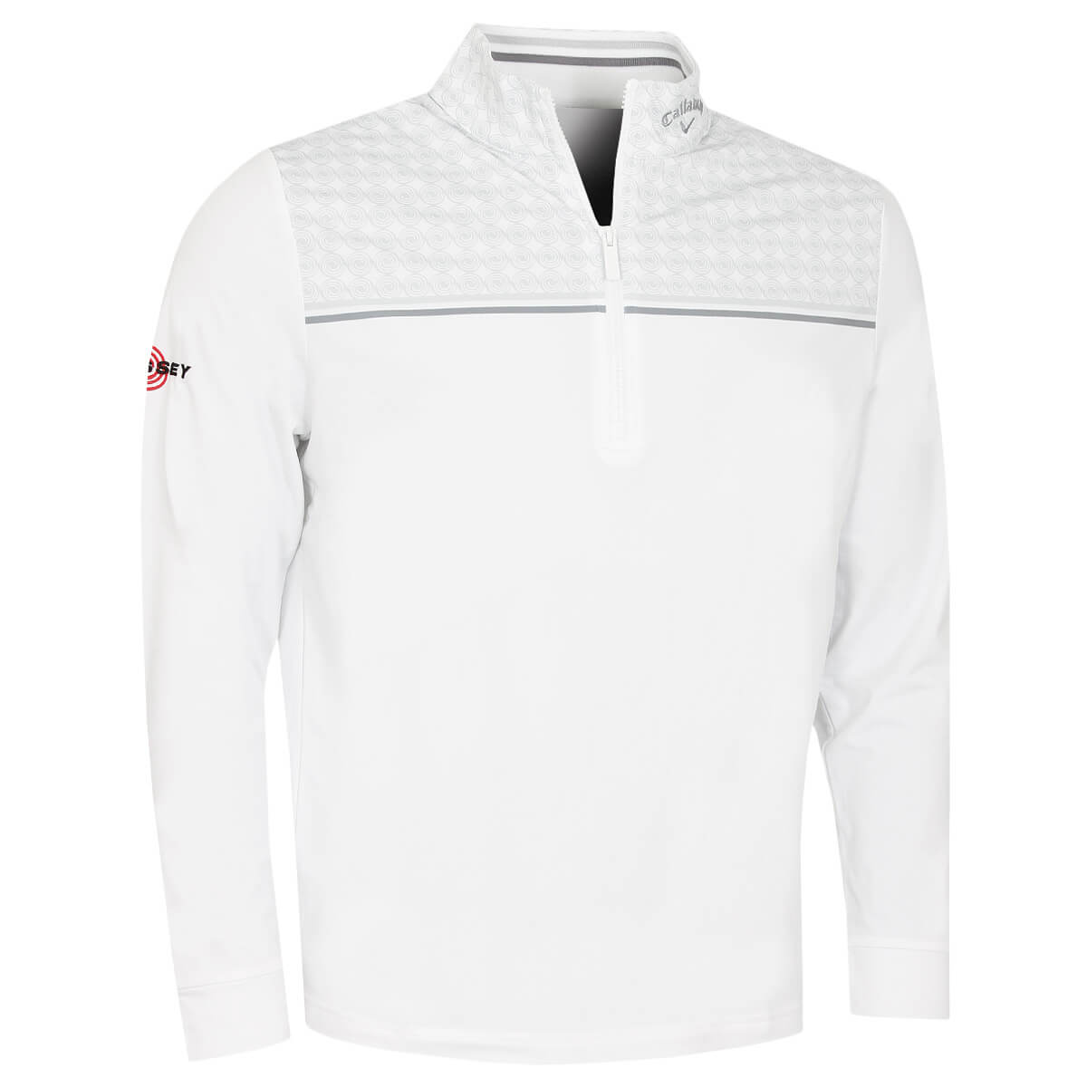Callaway Mens Odyssey Printed Block Pullover 1/4 Zip Stretch Golf Sweater