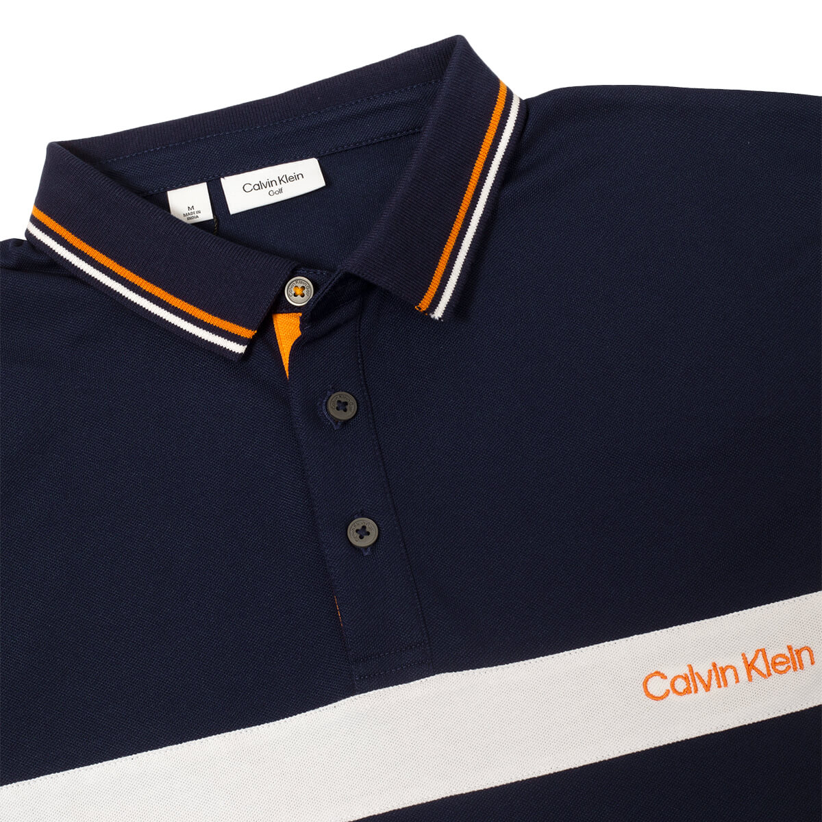 Calvin Klein Mens Hubbard Mositure Wicking Long Sleeve Hybrid Polo Shirt - Picture 3 of 7