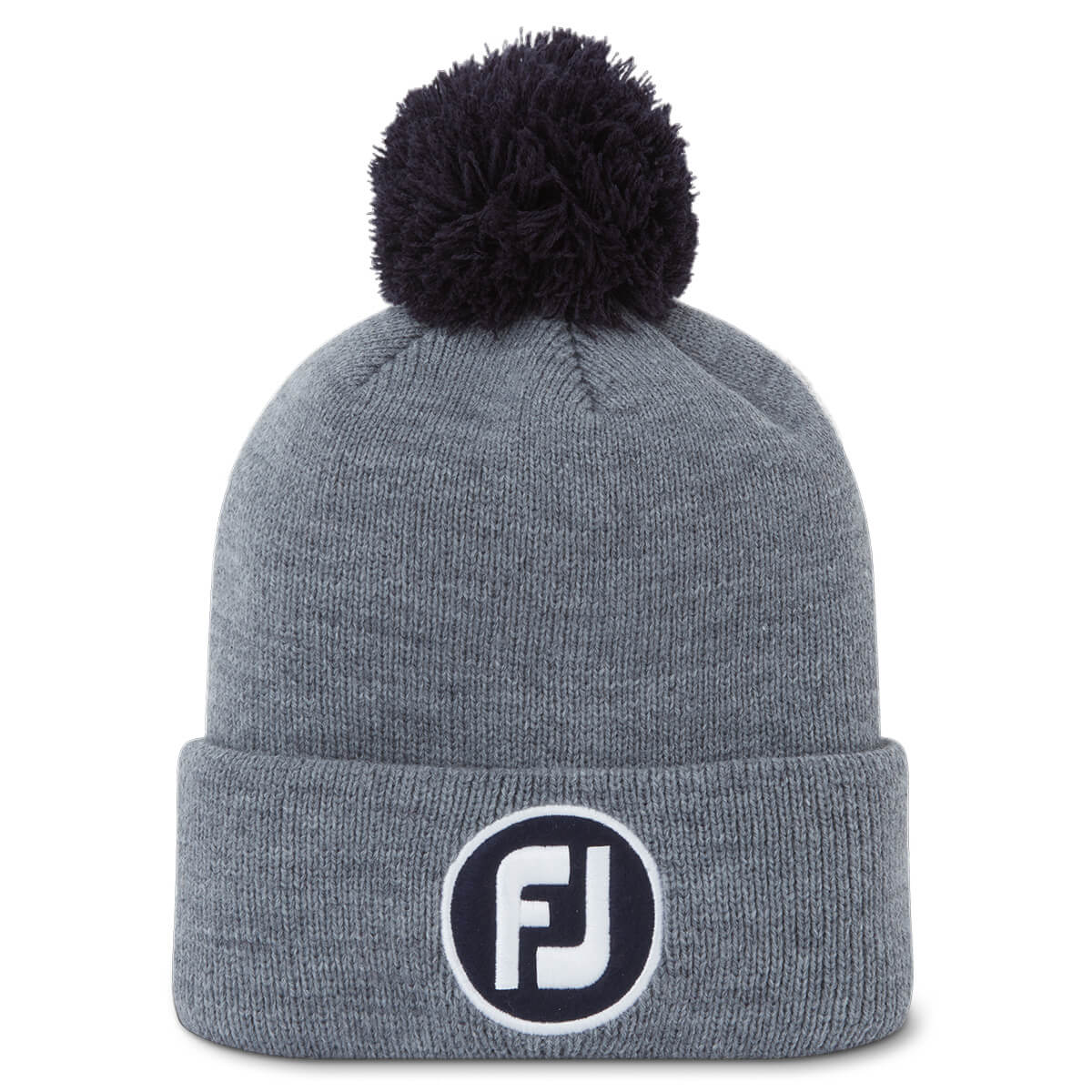 FootJoy Mens Solid Pom Pom Acrylic Fleece Earband Golf Beanie Hat