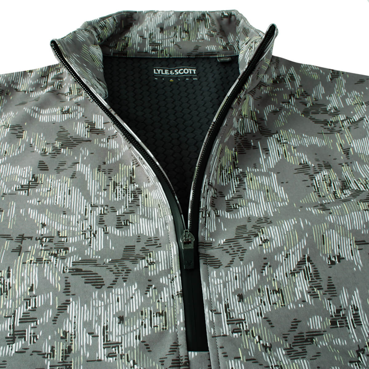 Lyle & Scott Herren bedruckt halber Reißverschluss Stretch Windjammer Golf Jacke 26 % Rabatt UVP - Produktbild 1