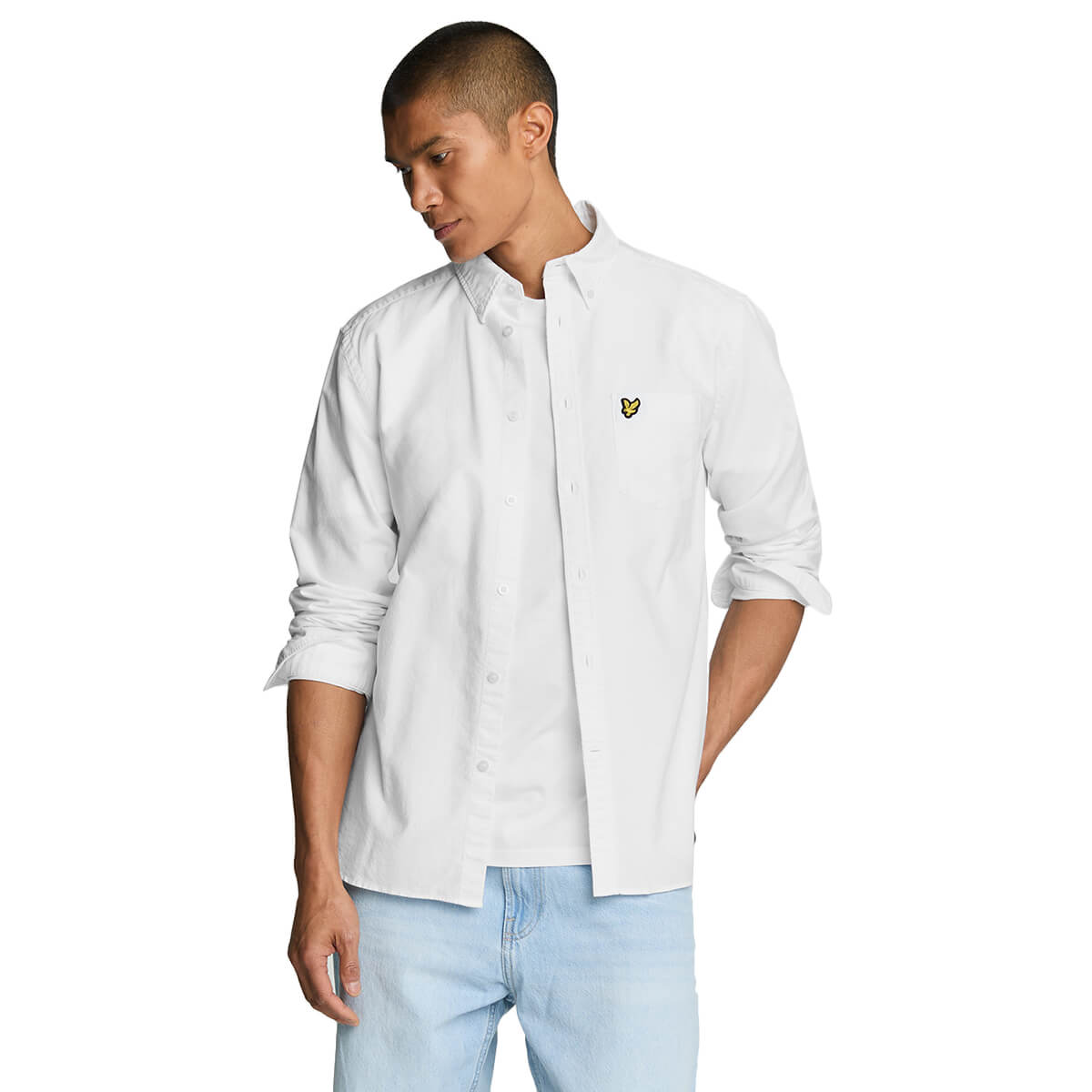 Lyle & Scott Hombre Oxford Cuello Botón Abajo Camisa de Manga Larga 31% OFF - Imagen 14 de 17