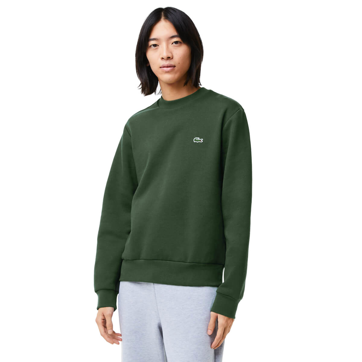Lacoste Mens 2023 SH9608 Organic Brushed Cotton Fleece Sweater | eBay