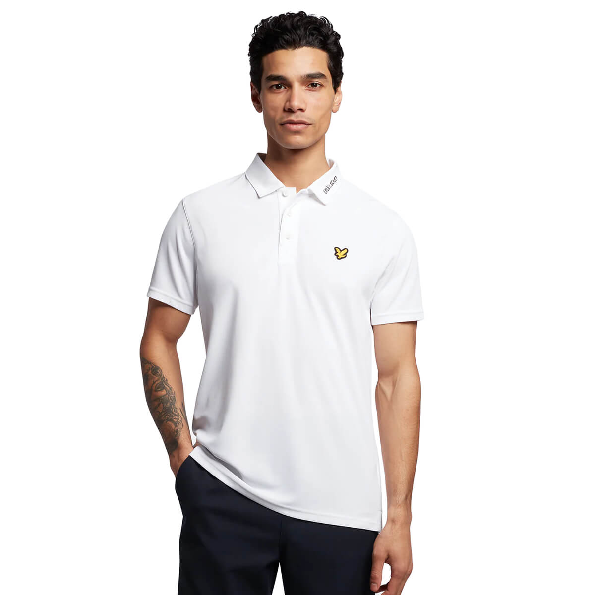 Lyle & Scott Hombre Tech Collar Logo Corte Normal Reciclado Polo 35% OFF - Imagen 9 de 12