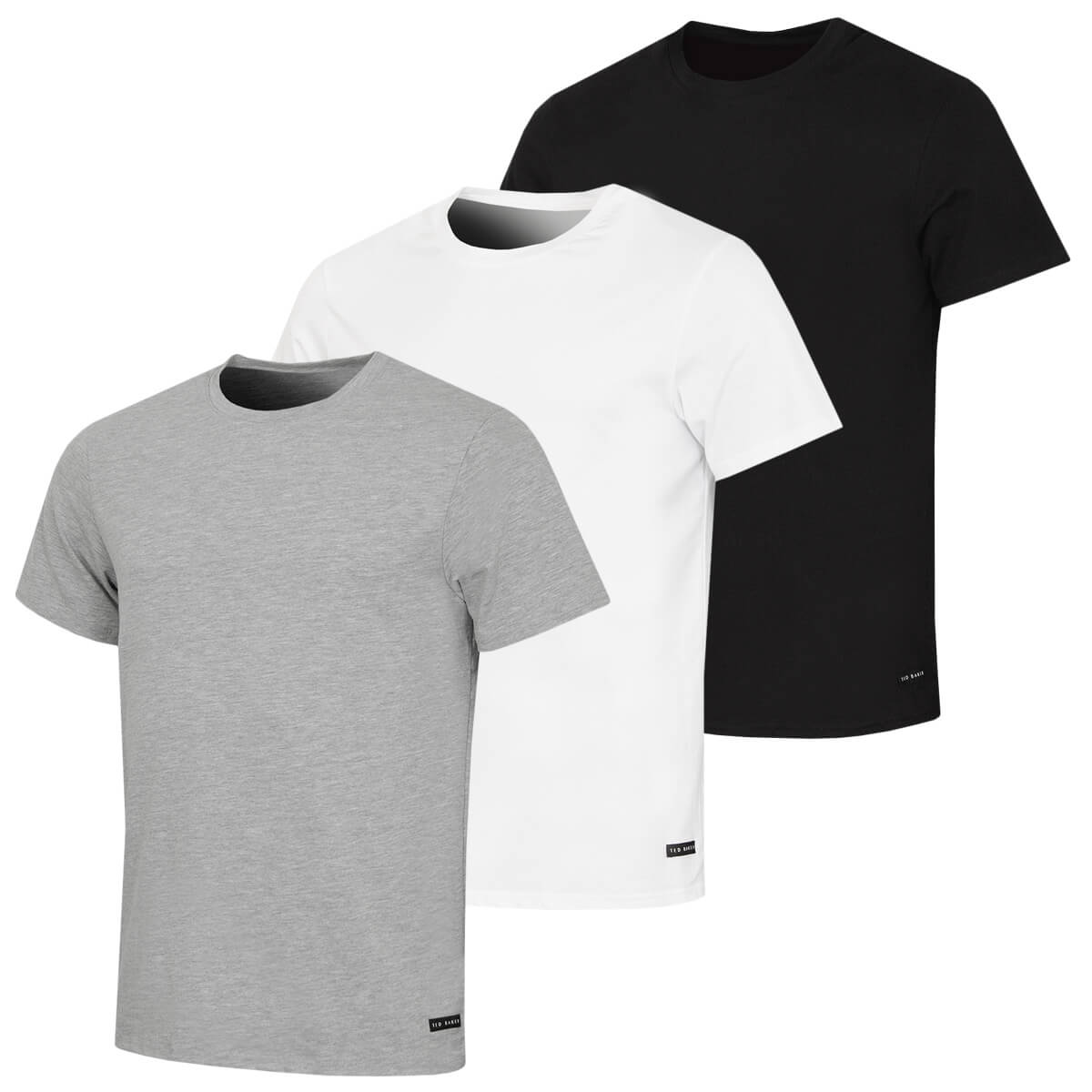Ted Baker Mens 3-Pack Stretch Cotton Classic Crew Neck T-Shirt 38% OFF RRP