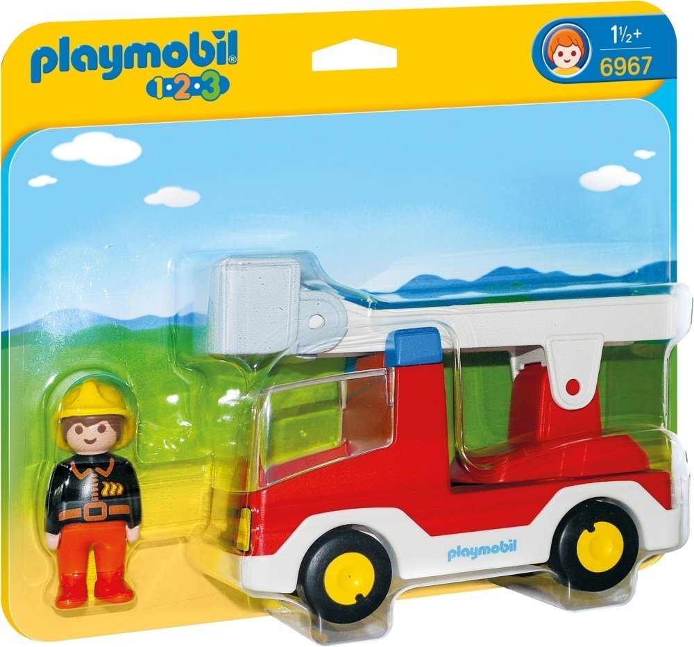 Playmobil 6967 1.2.3 Leiter Einheit Feuerwehrauto Mit Feuerwehrmann