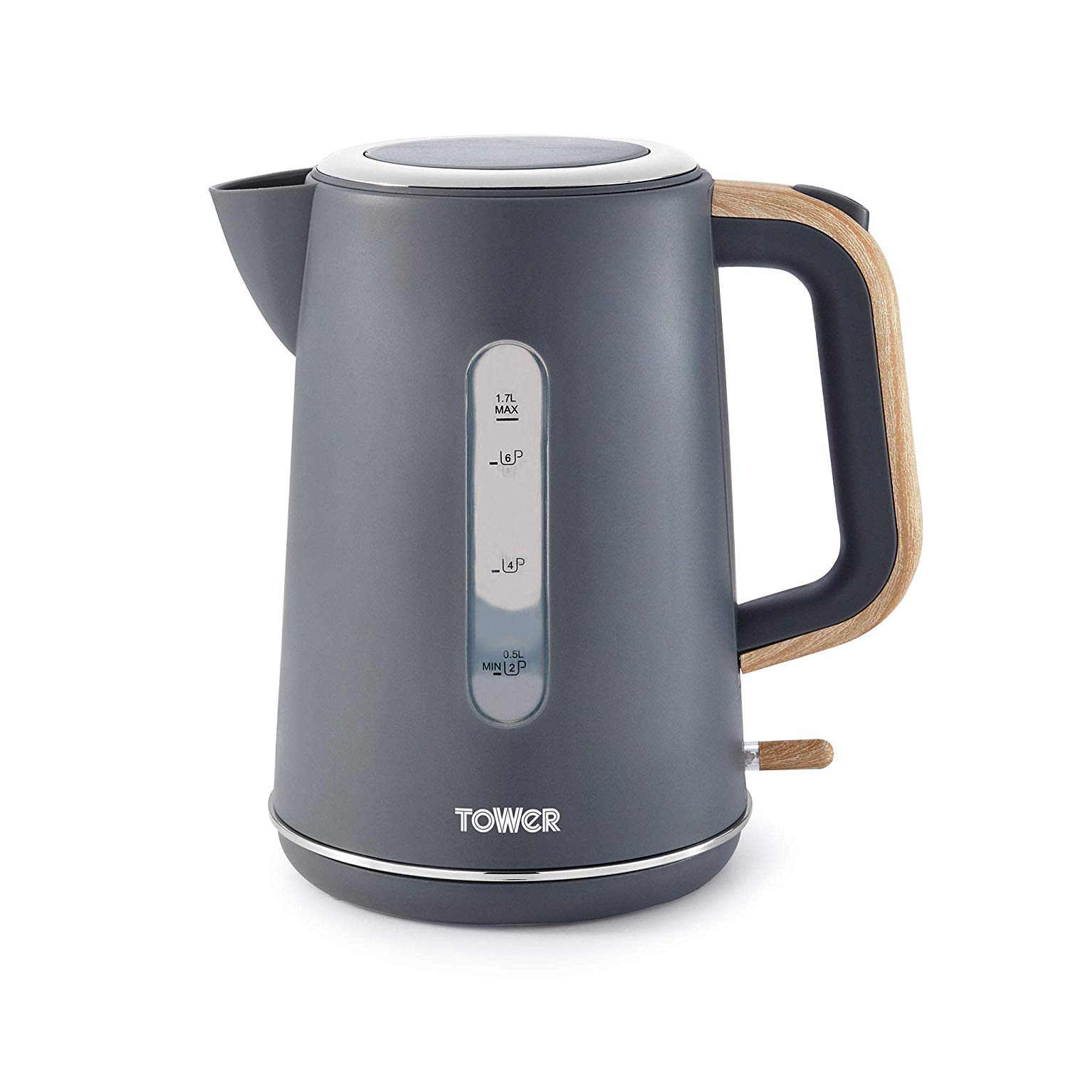 Tower T10037G Scandi Rapid Boil Kettle Grey 1.7L 3000W 1 Year Guarantee