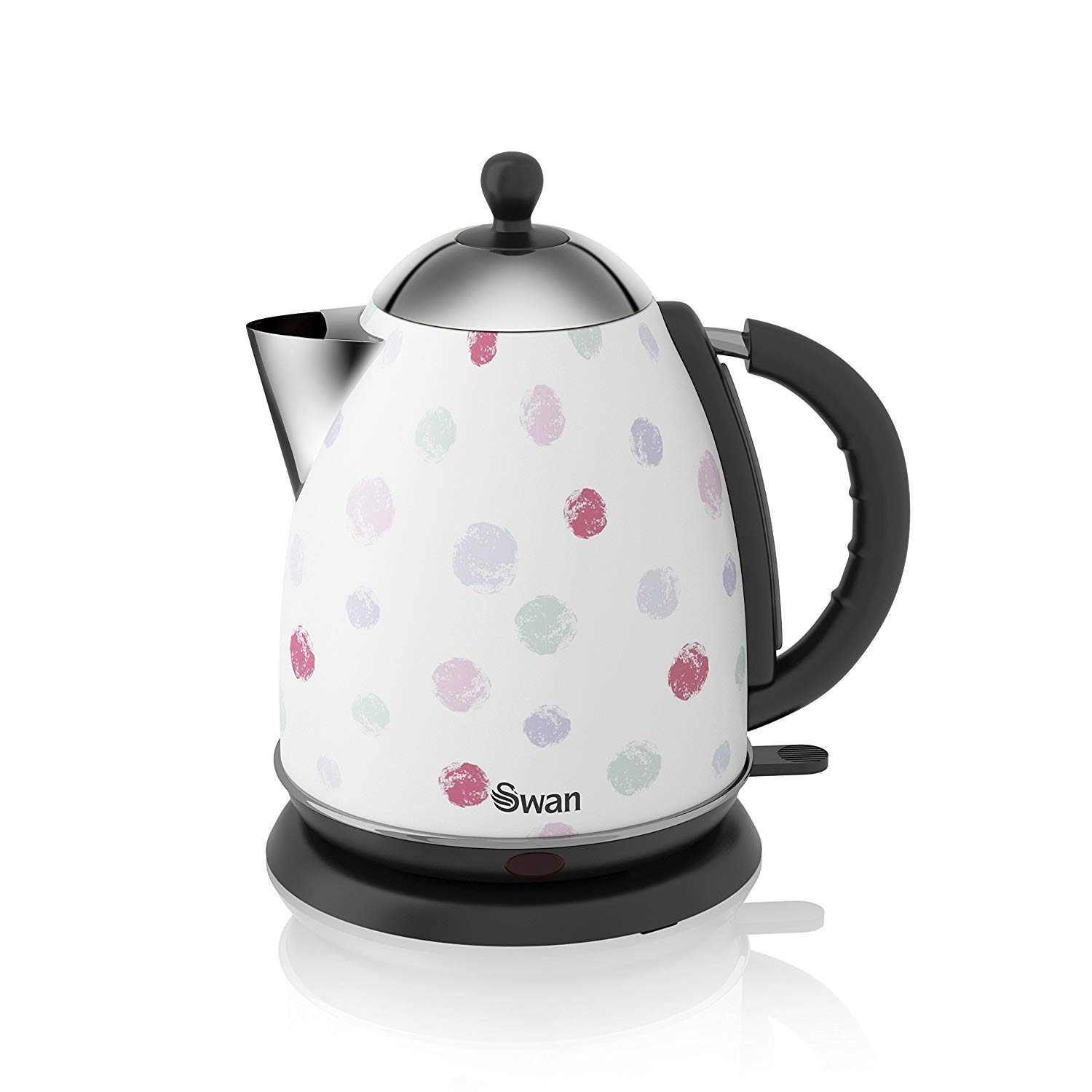 Swan SK261050POLN Polka Dot Pastel Jug Kettle 1.7L 3000W 2 Year
