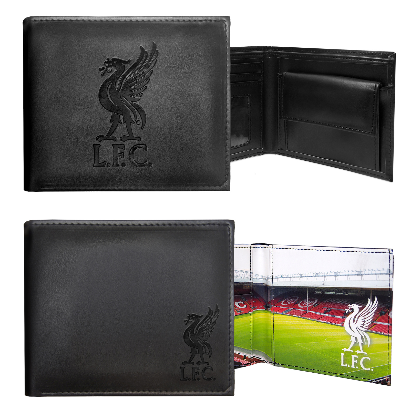 Liverpool FC Official Football Gift Embossed Crest Wallet Black eBay