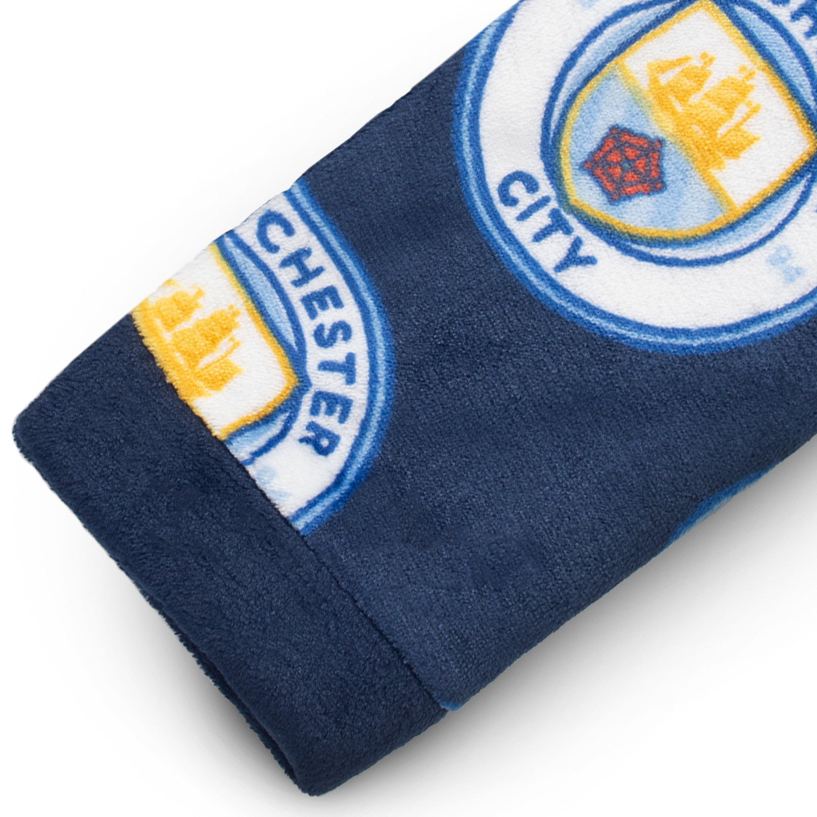 Manchester City FC Official Soccer Gift Boys Hooded Fleece Dressing Gown Robe - Picture 8 of 17