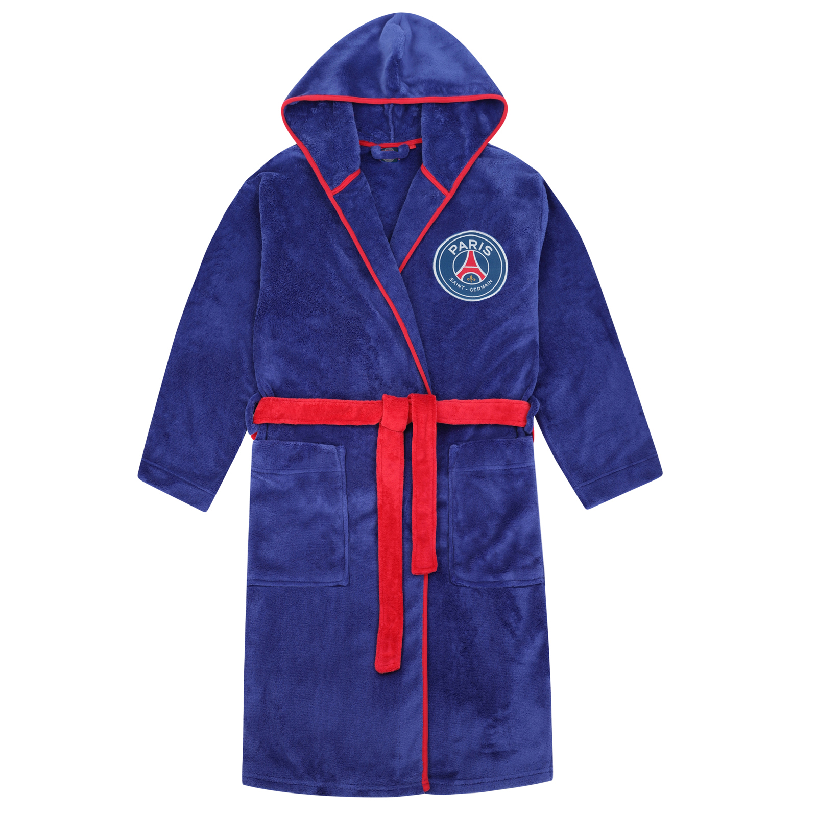 Boys Official PSG Paris Saint Germain Hooded Dressing Gown Bathrobe 3-12 Years