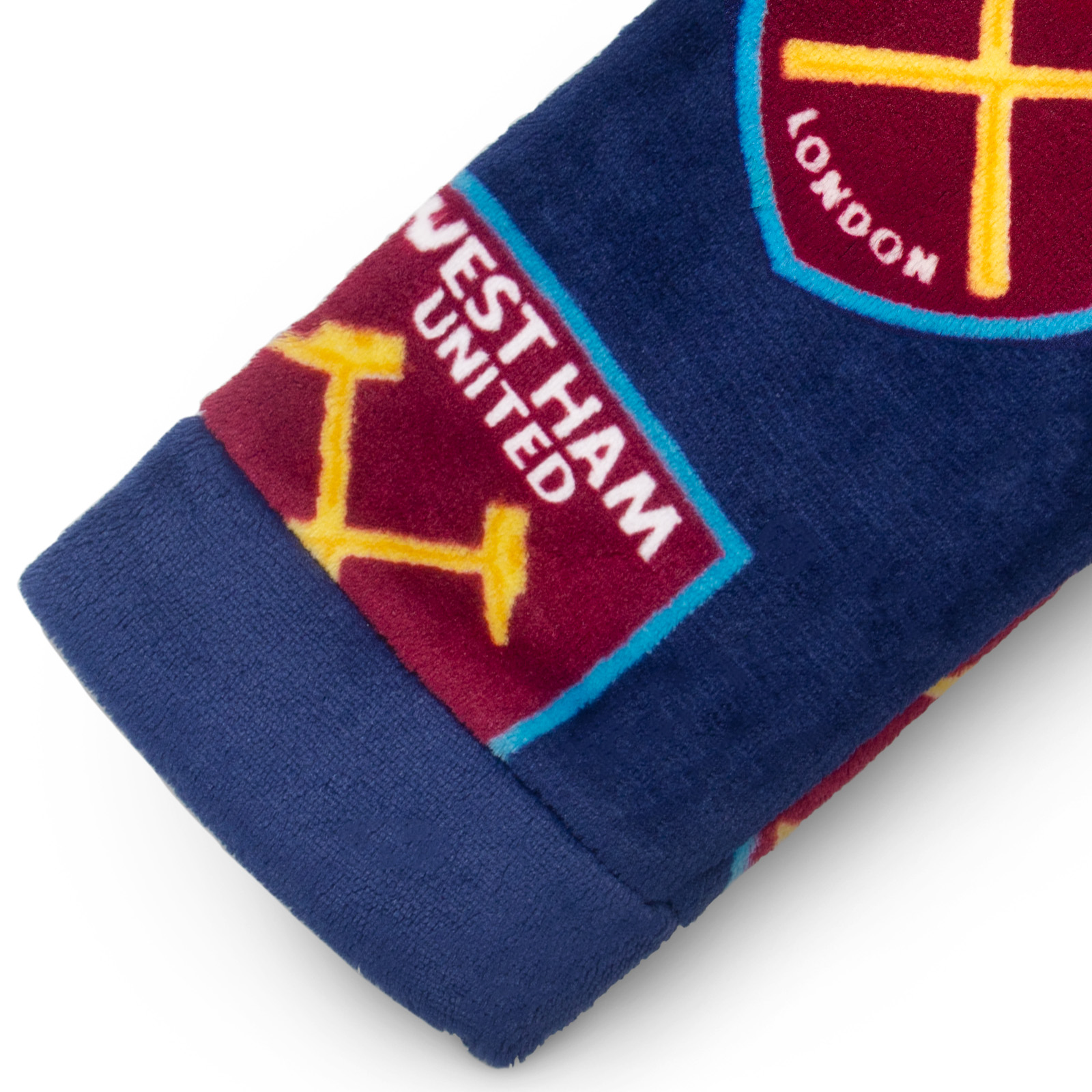 West Ham United FC Official Soccer Gift Boys Hooded Fleece Dressing Gown Robe - Picture 7 of 8