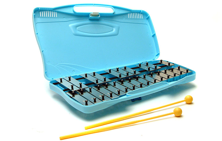 details about glockenspiel: 25 music note xylophone with case &