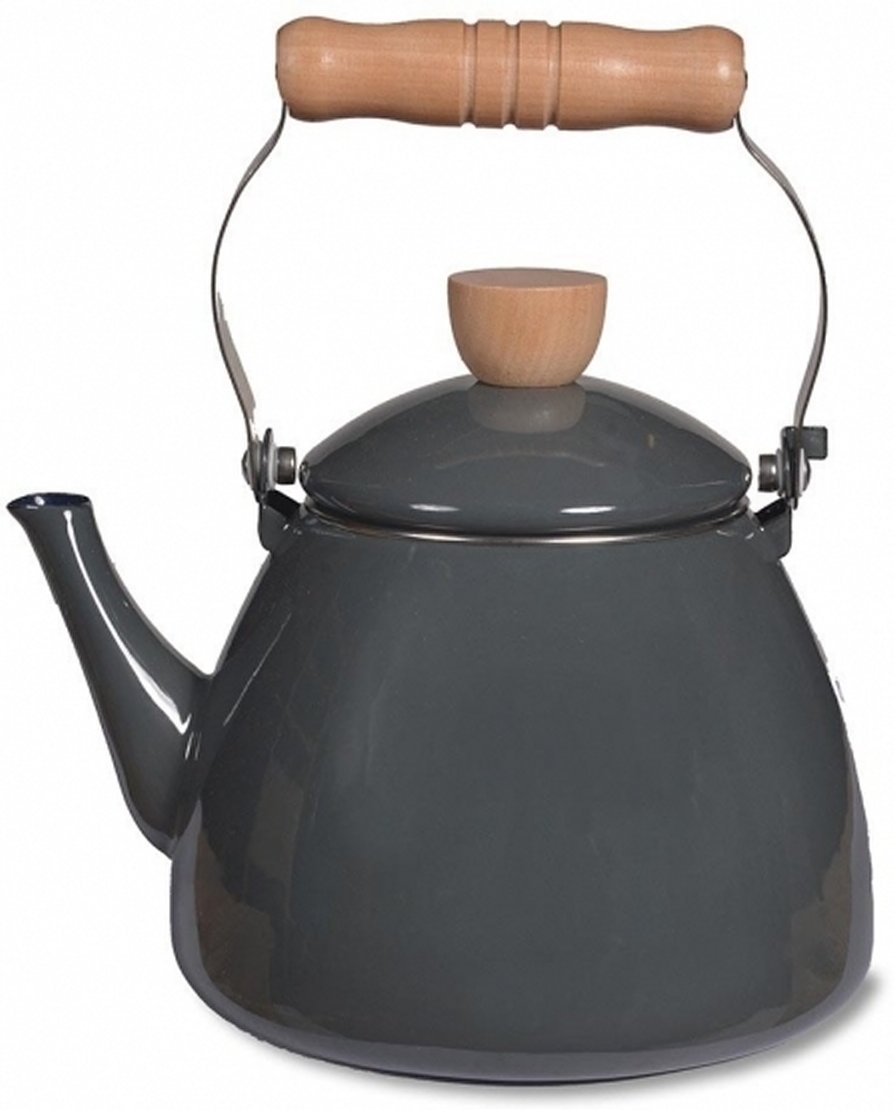 Charcoal coloured enamel stove kettle perfect for gas hobs and stoves