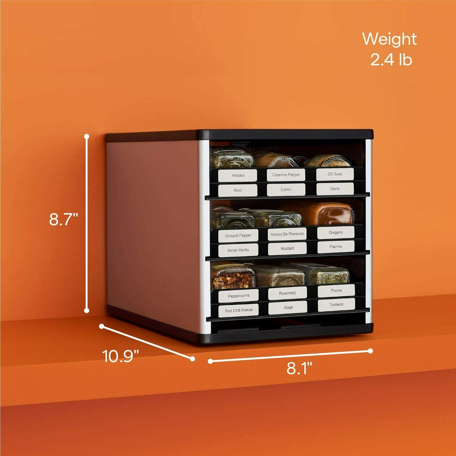 BOTTLES SPICE RACK Jar Storage Drawers Kitchen Organiser Herbs Spice