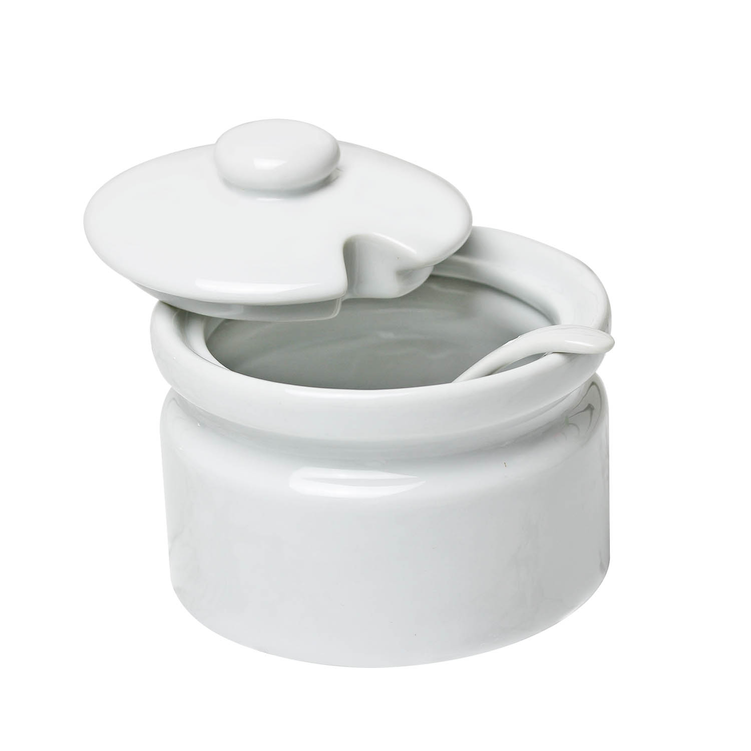 Download 175ml Porcelain White Sugar Jam Glossy Pot Ceramic ... Yellowimages Mockups