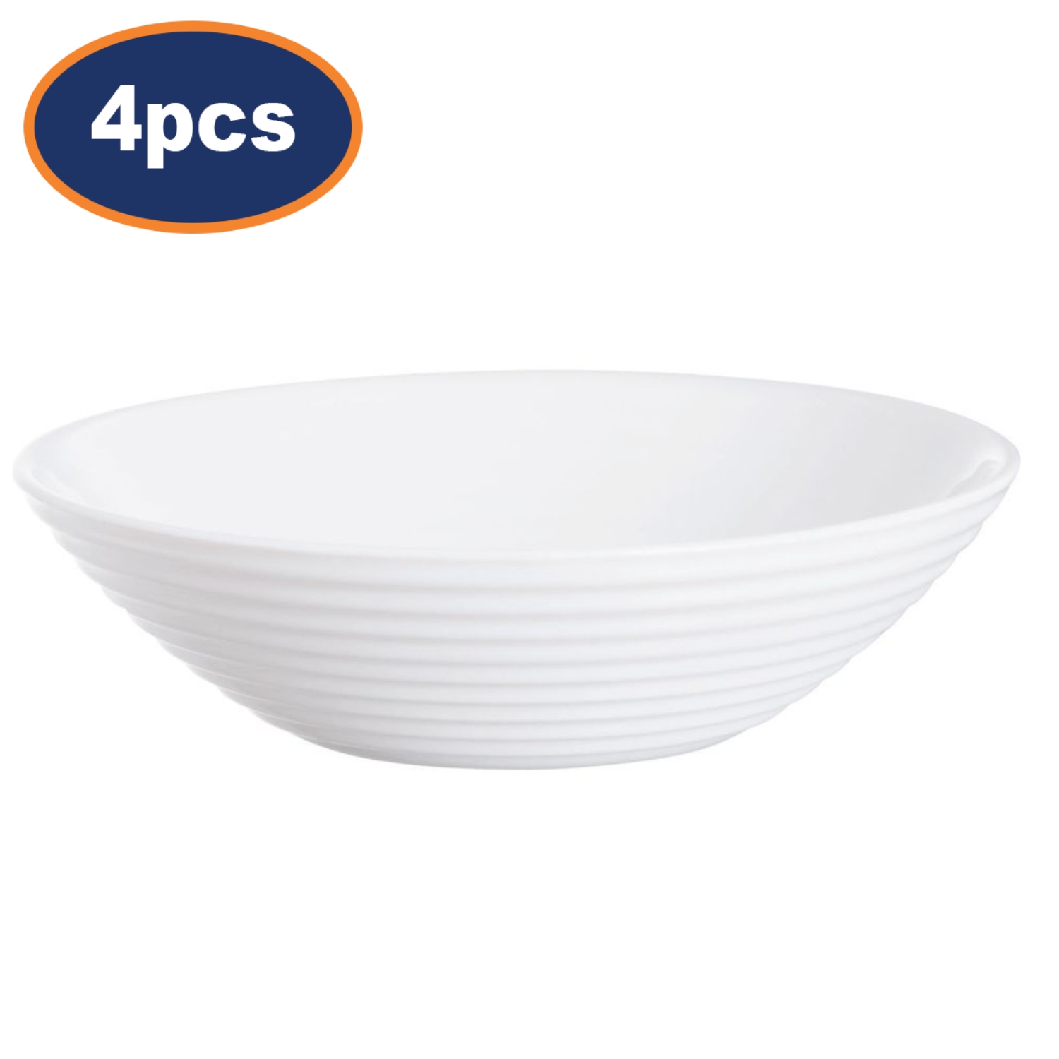 Luminarc Harena Salad Bowl Tempered Glass Side Dessert White Round 16cm 4Pcs