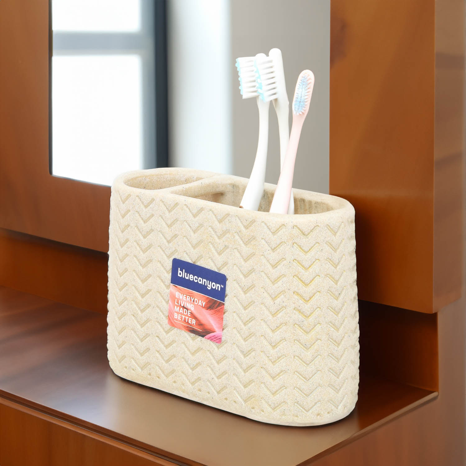 Krona Bathroom Accessory Soap Dispenser Dish Toothbrush Tidy Toilet Brush Beige - Picture 13 of 17