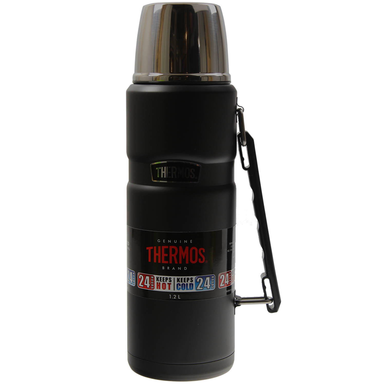 Thermos 1.2 Litre Black Leak Proof Stainless Steel Travel Outdoor King