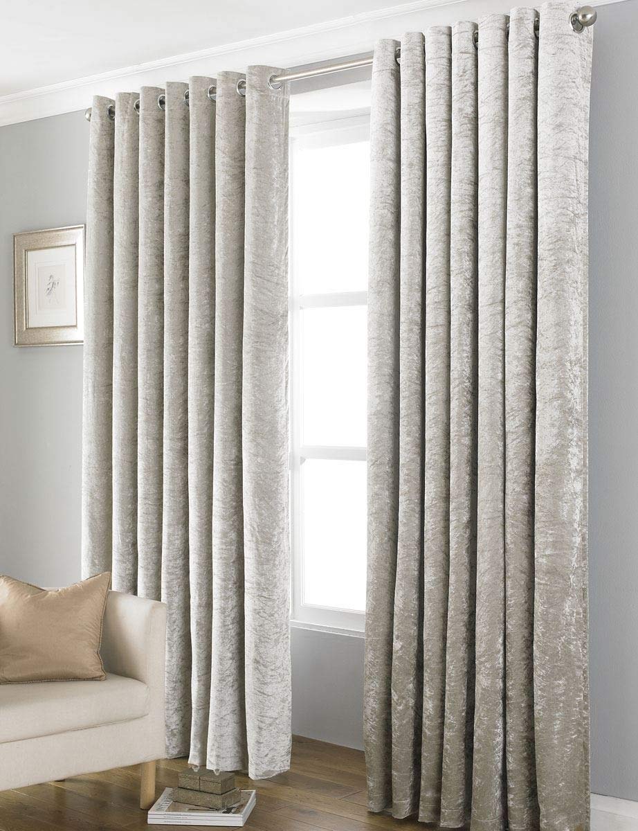 Plush Crush Crushed Velvet Blackout Eyelet Ring Top Pair Curtains