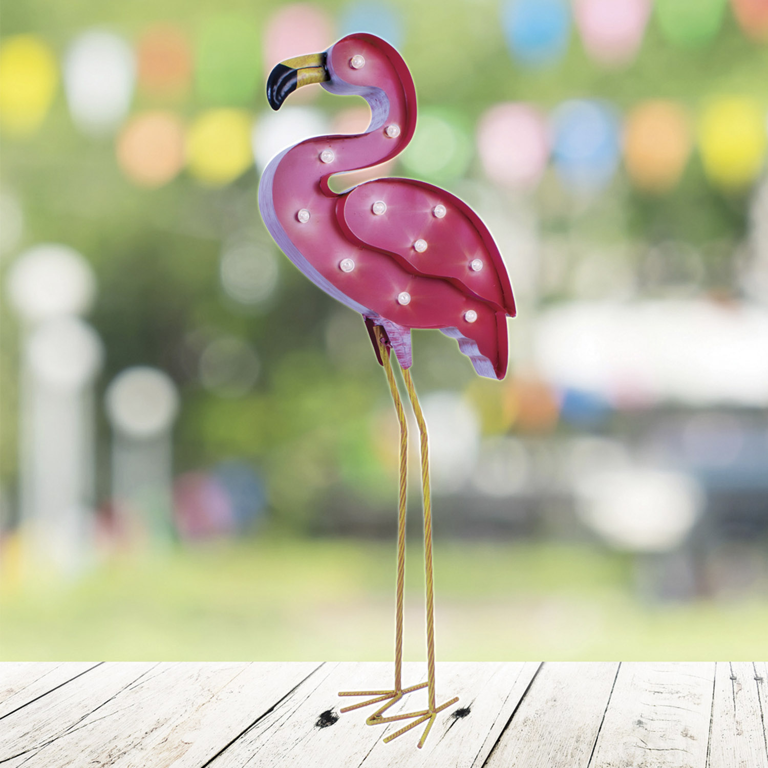 Solar Pink Flamingo Garden Outdoor LED Light Ornament Lamp Decorative