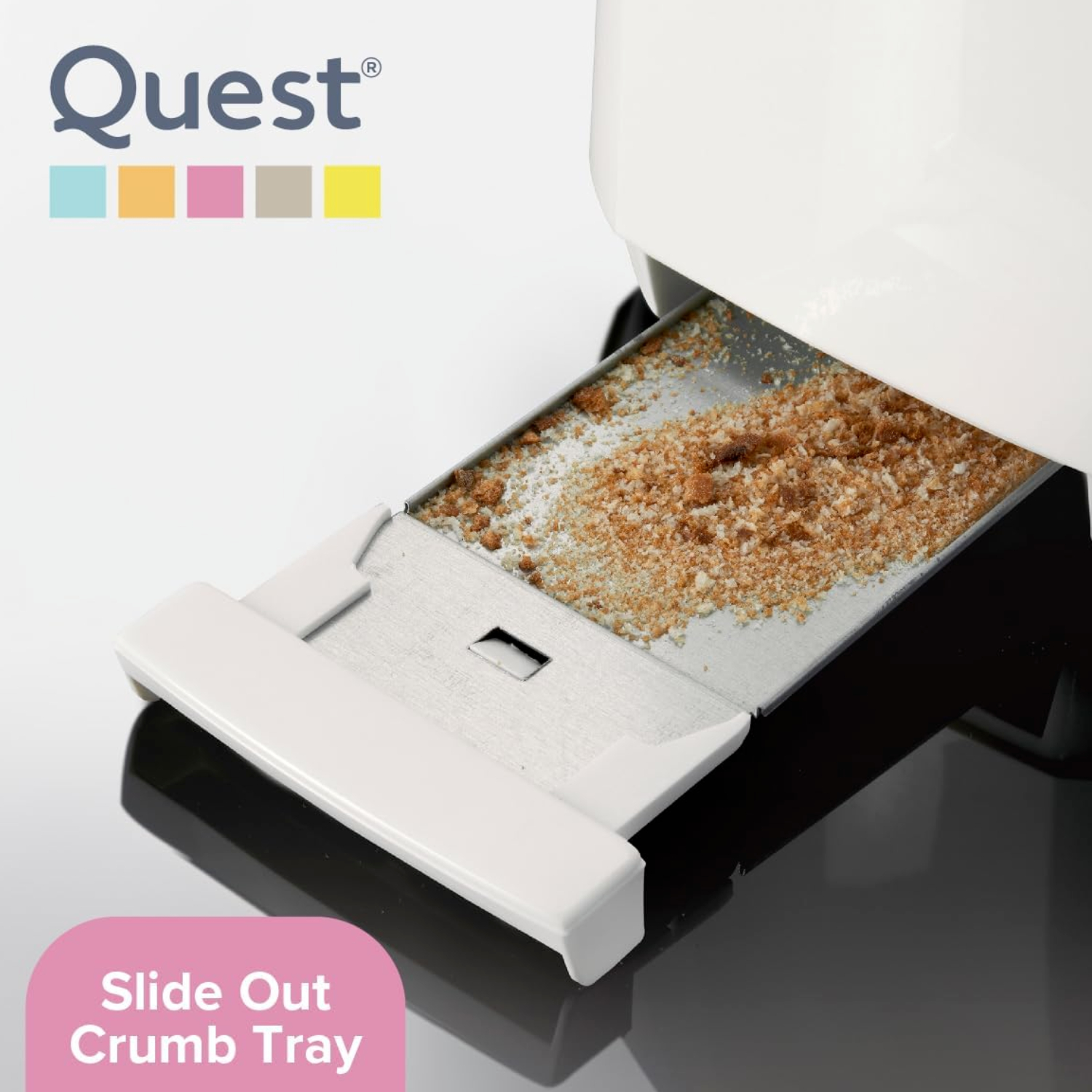 Quest Grille-pain 2 tranches larges fentes réchauffer dégivrage 6 brunissement blanc noir gris - Photo 26/28