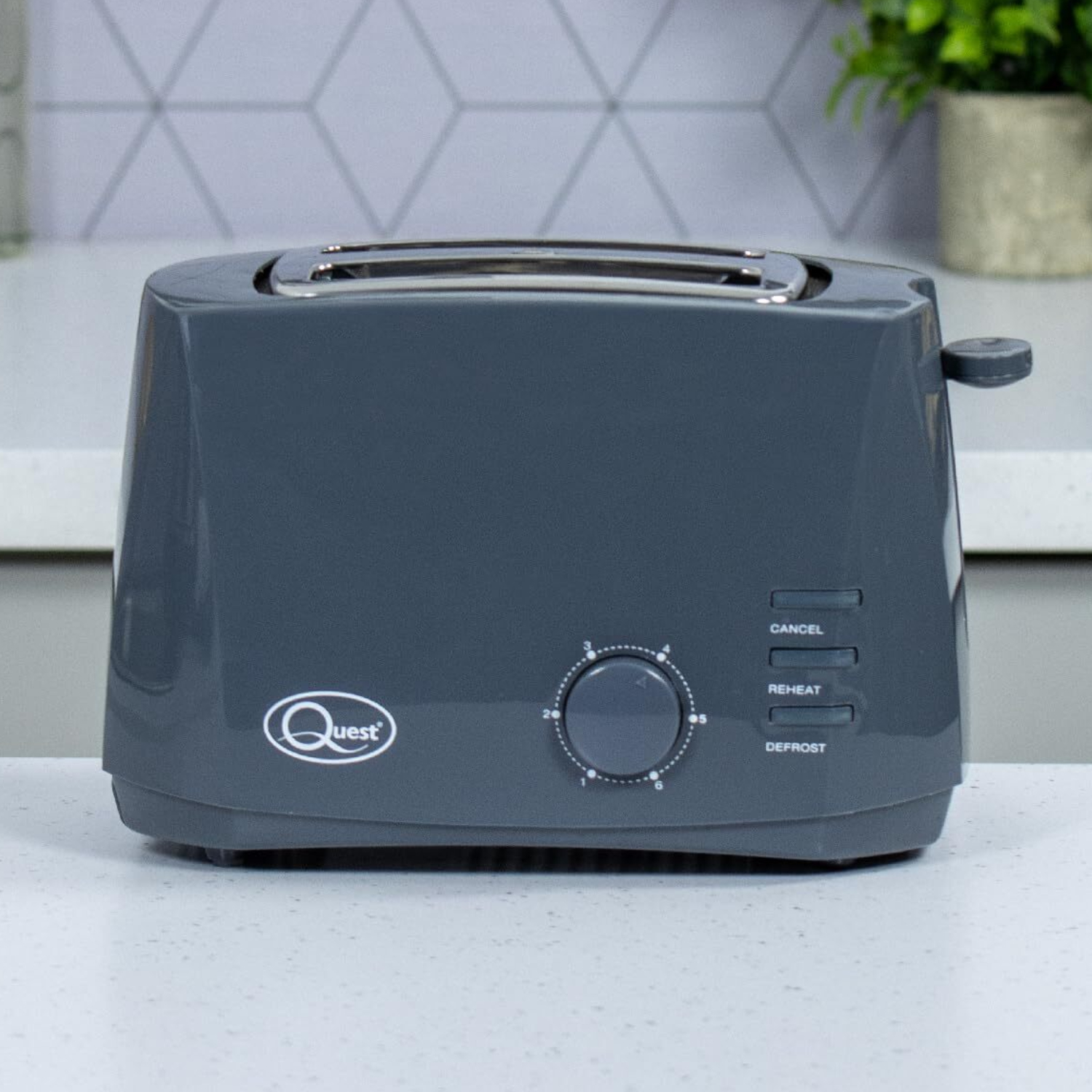 Quest Grille-pain 2 tranches larges fentes réchauffer dégivrage 6 brunissement blanc noir gris - Photo 14/28