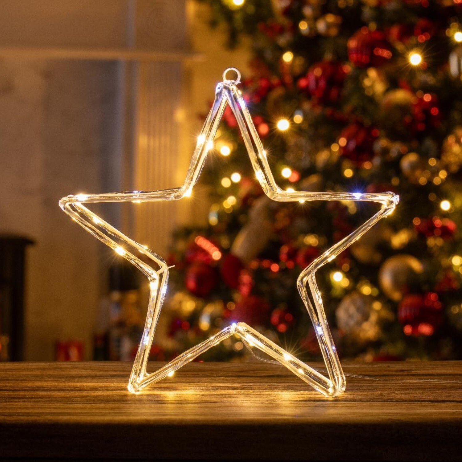 Lumières acryliques LED de Noël boîte cadeau arbre étoilé blanc chaud décoration intérieur extérieur - Photo 19/24