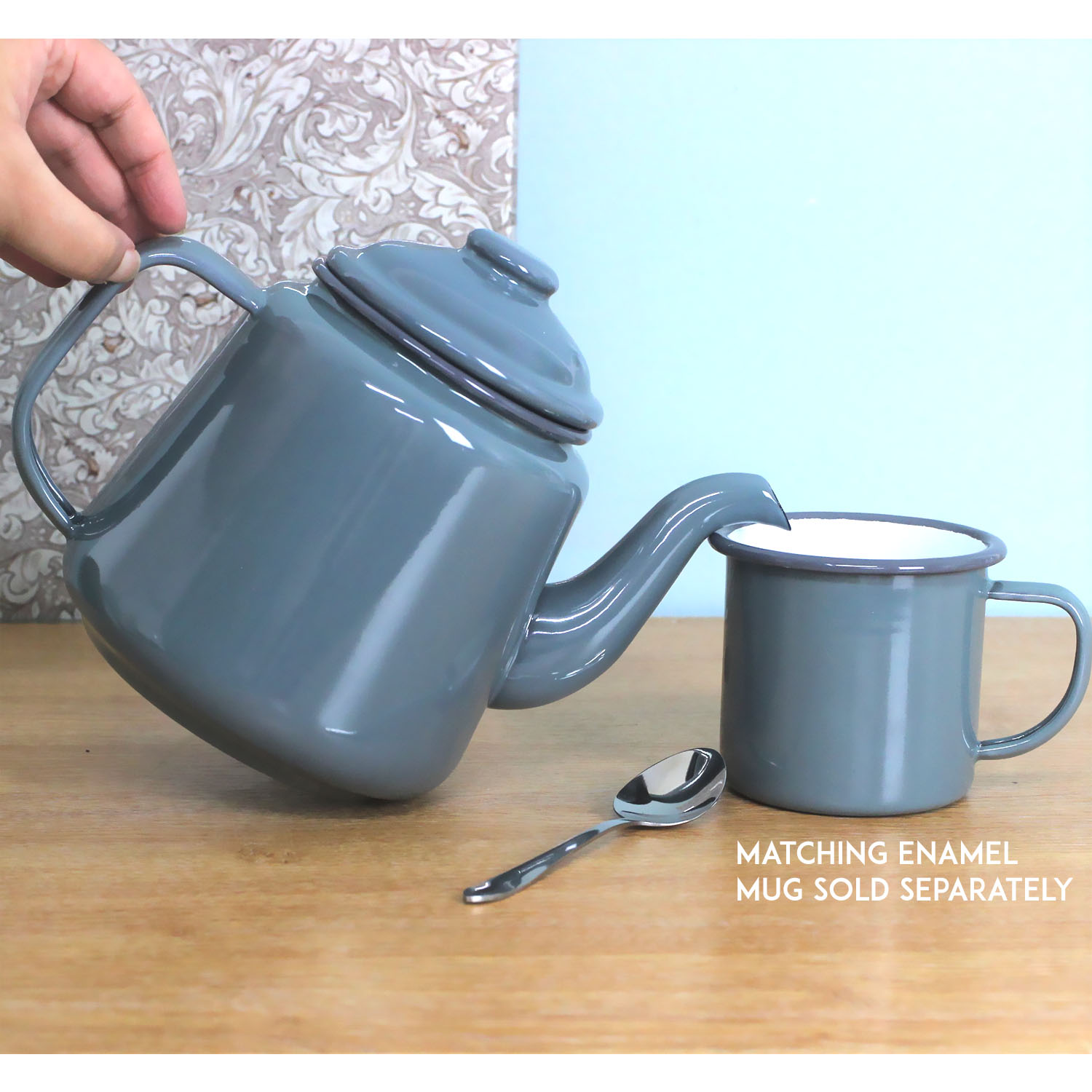 Matching Tea Pots & Mug Tea Serving Teapot Enamel Tin Coffee Cups Drinking Mugs - Picture 8 of 22