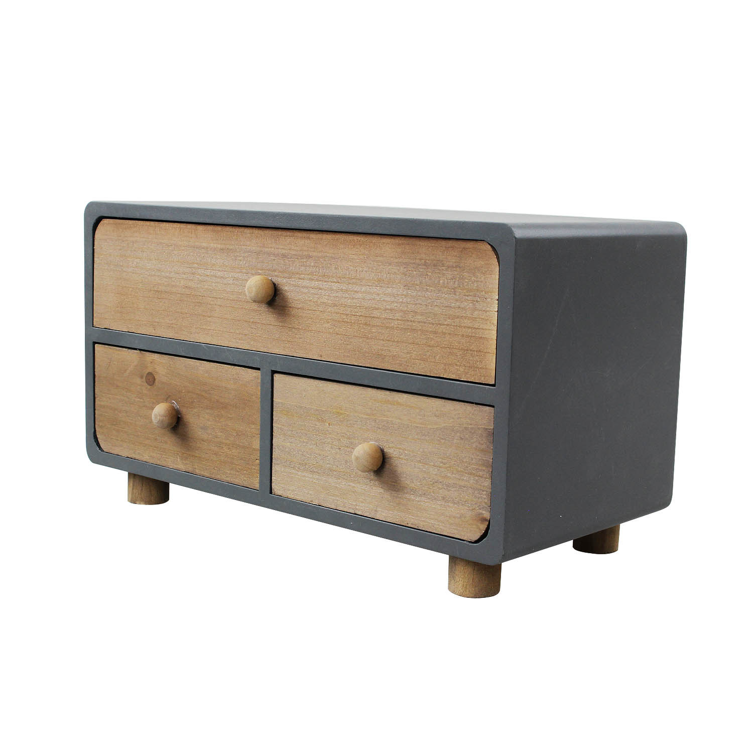 Dom I Meble Komody Arti Casa Dolphin Grey Mini Chest Of 3 Drawers