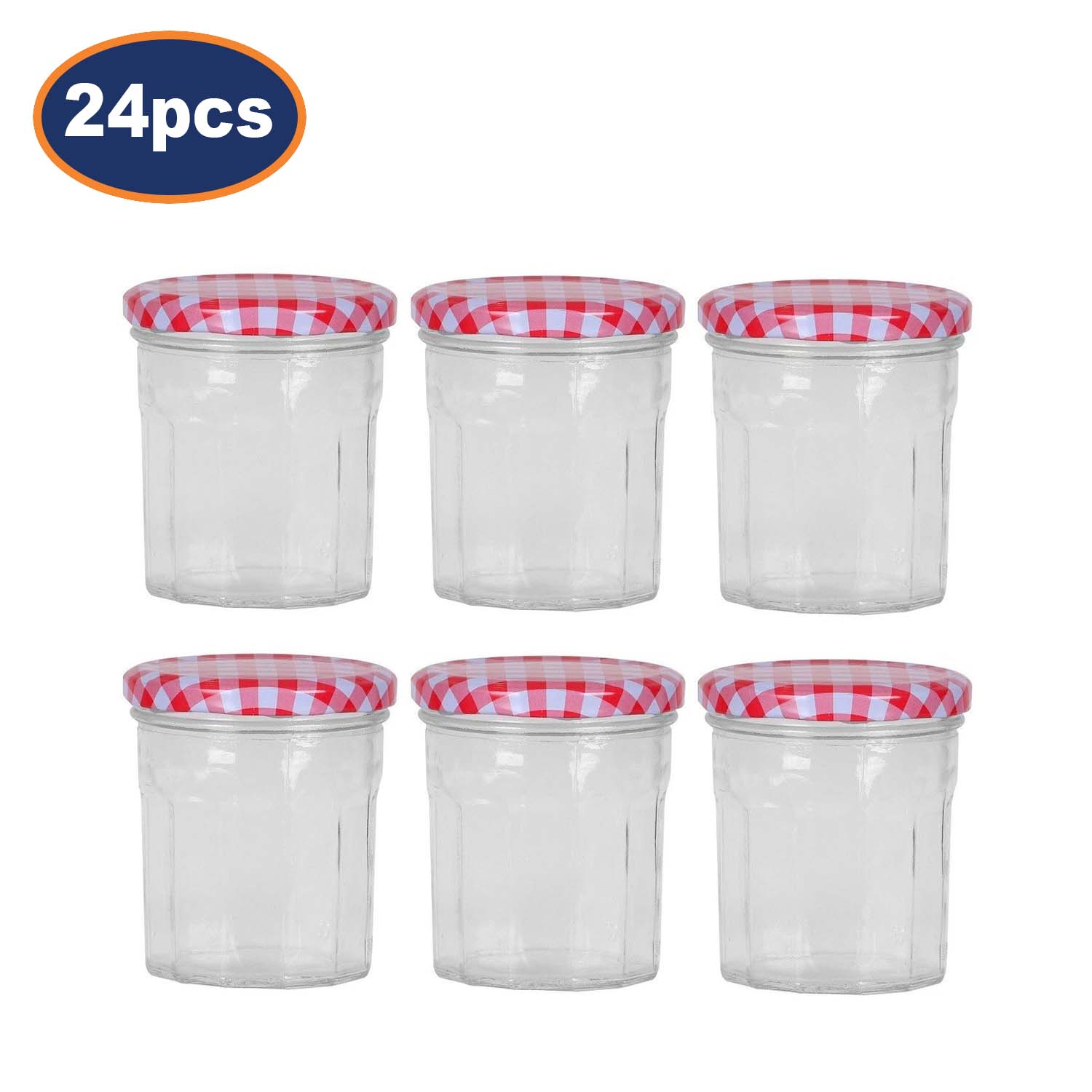Glass Preserving Jar Twist Off Lid 300ml Airtight Food Container Jam Jars 24Pcs