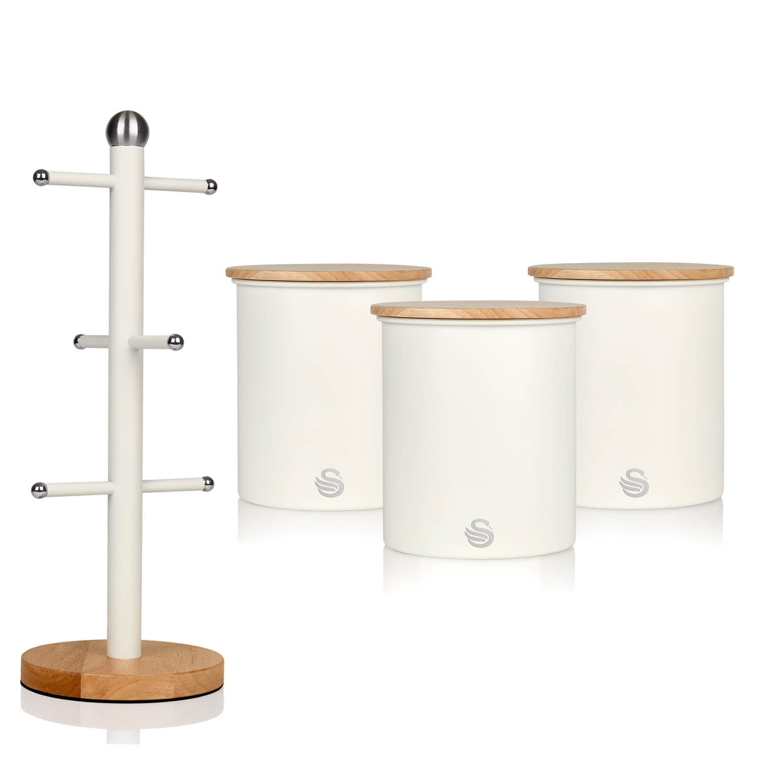Mug Tree and Towel Pole White Swan 2 Piece Nordic Kitchen Accessories Set Mug Tree and Towel Pole White Swan 2 Piece Nordic Kitchen Accessories Set