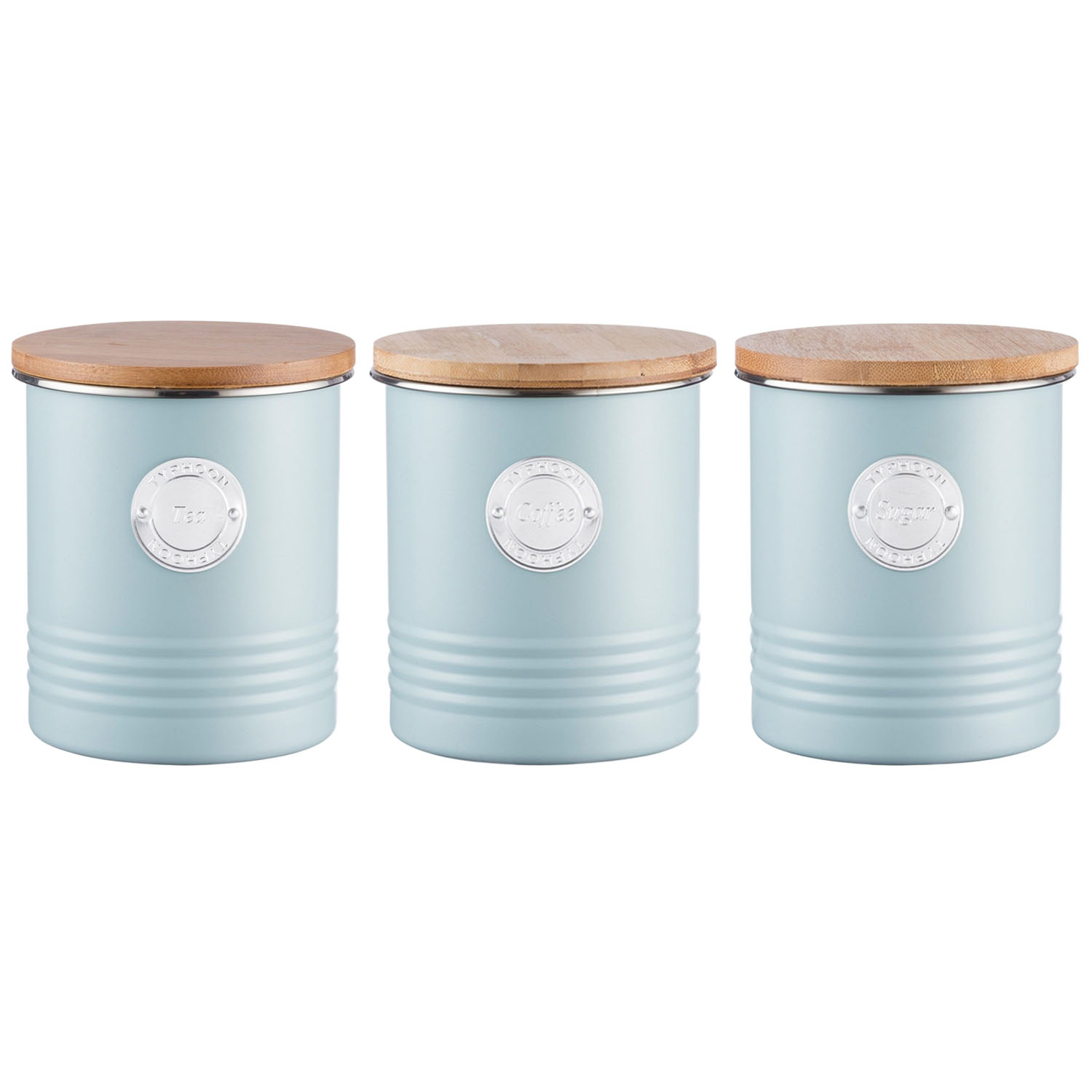 3PC thé café sucre de rangement cuisine boîtes bocal récipient tin set canister