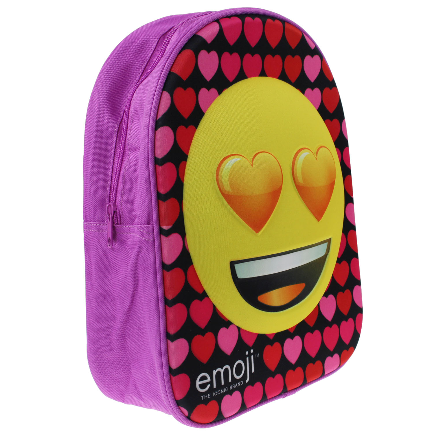 Girls Backpack Pink Love Hearts Emoji 3D School Bag Kids Back Pack