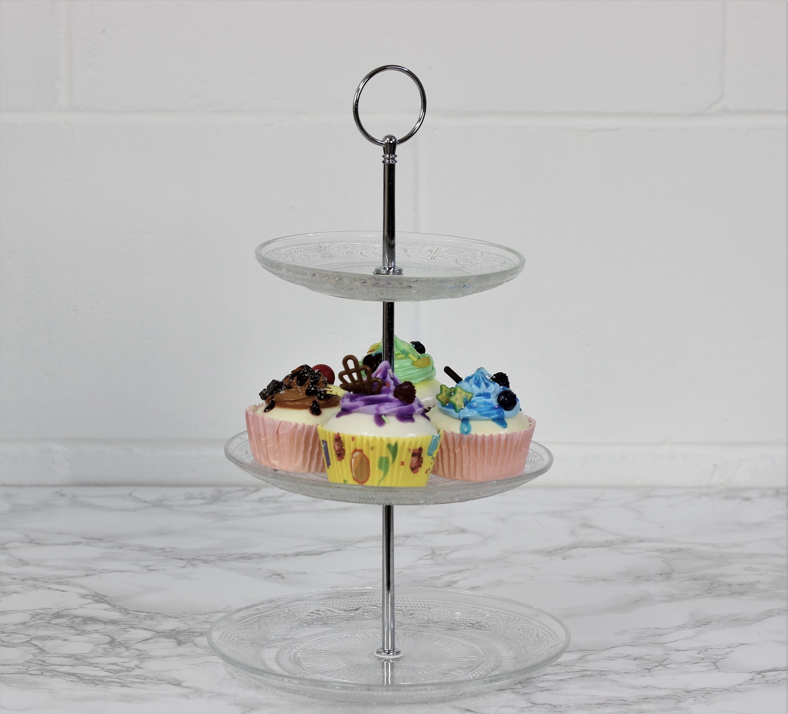 3 Tier Glass Cake Stand Afternoon Tea Wedding Plate Party Tableware