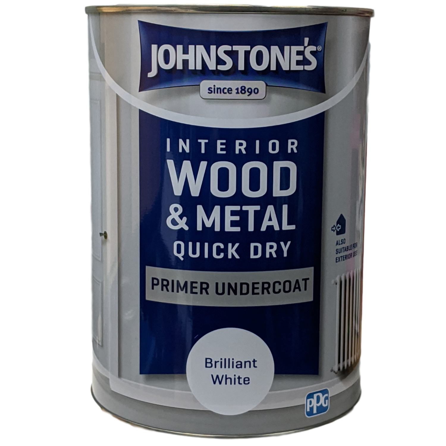 Johnstones 1.25L Brilliant White Interior Wood Metal Quickdry Primer
