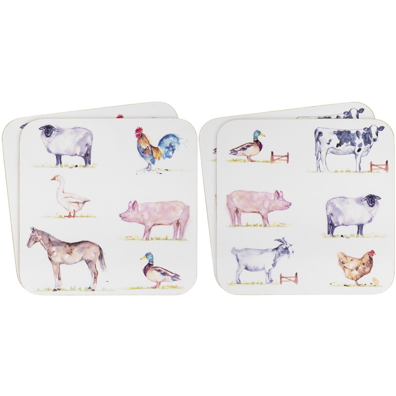 4PC Cork Back Square Coaster Set Tea Coffee Cup Mug Drinks Coaster Table Mats - Picture 19 of 64