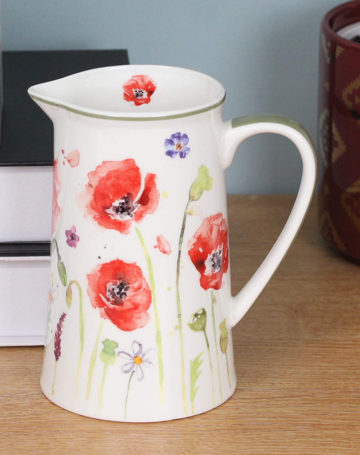 500ml Water Juice Jug Pitcher Drinks Carafe Fine China Decorative Flower Vase - 第 49/64 張圖片