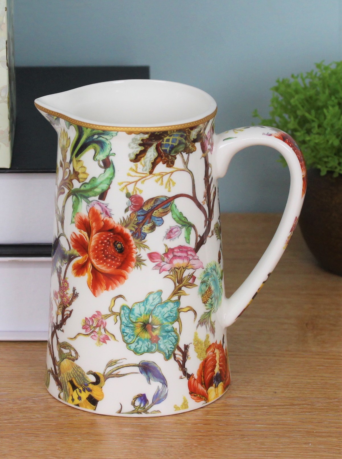 500ml Water Juice Jug Pitcher Drinks Carafe Fine China Decorative Flower Vase - 第 4/64 張圖片