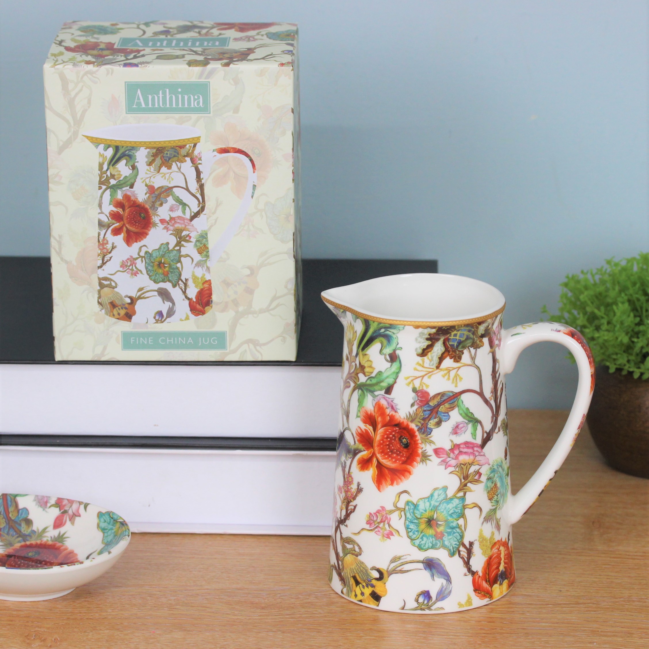 500ml Water Juice Jug Pitcher Drinks Carafe Fine China Decorative Flower Vase - 第 3/64 張圖片