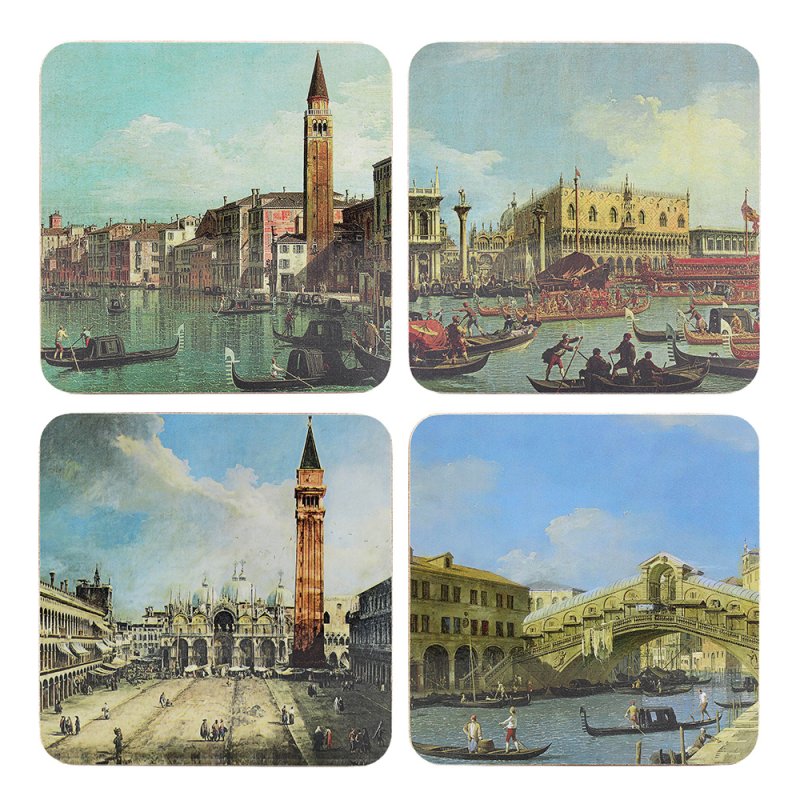 4PC Cork Back Square Coaster Set Tea Coffee Cup Mug Drinks Coaster Table Mats - Picture 13 of 64